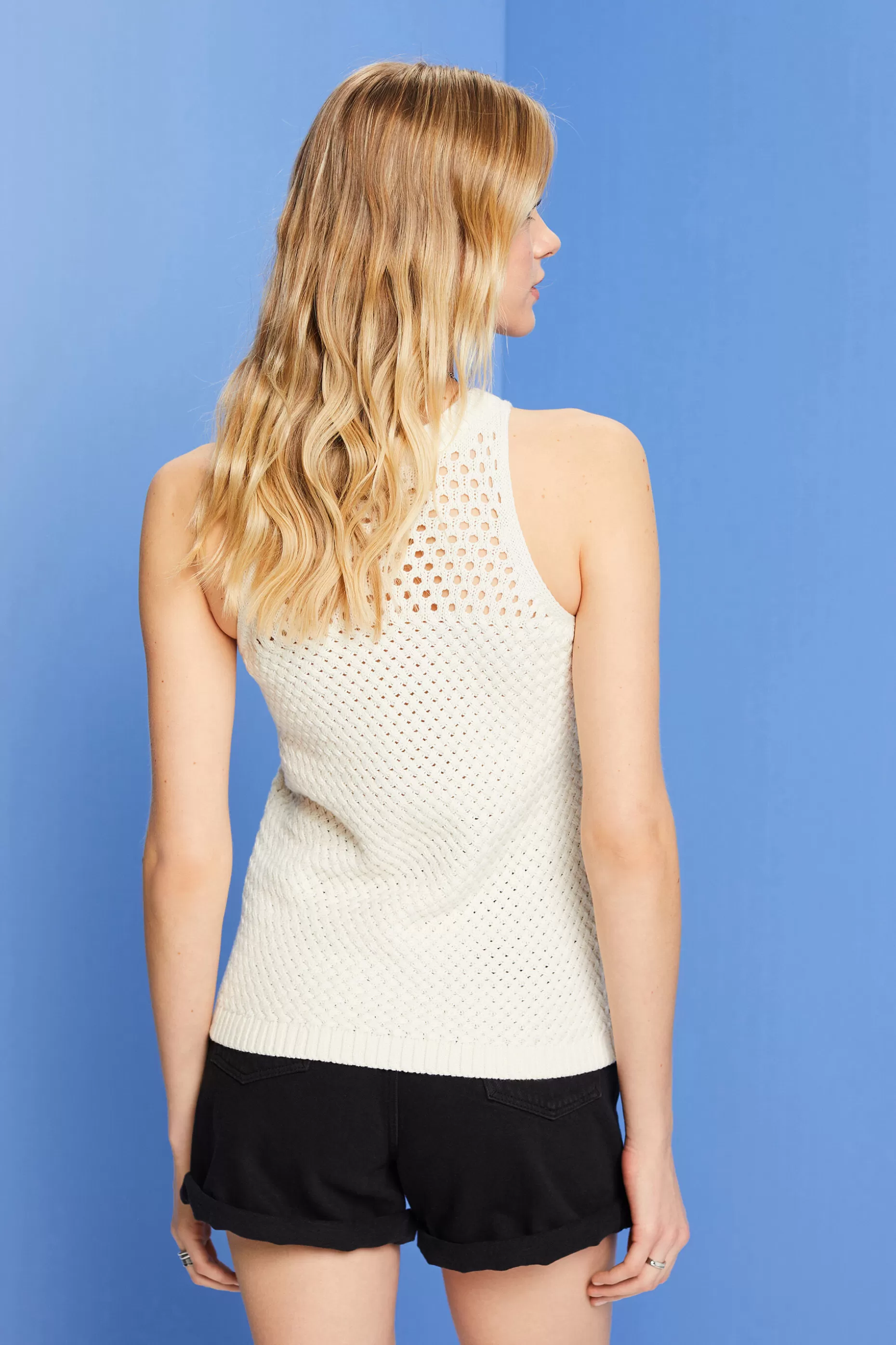 ESPRIT Sleeveless knit top, 100% cotton at our Online Shop *Women Tops