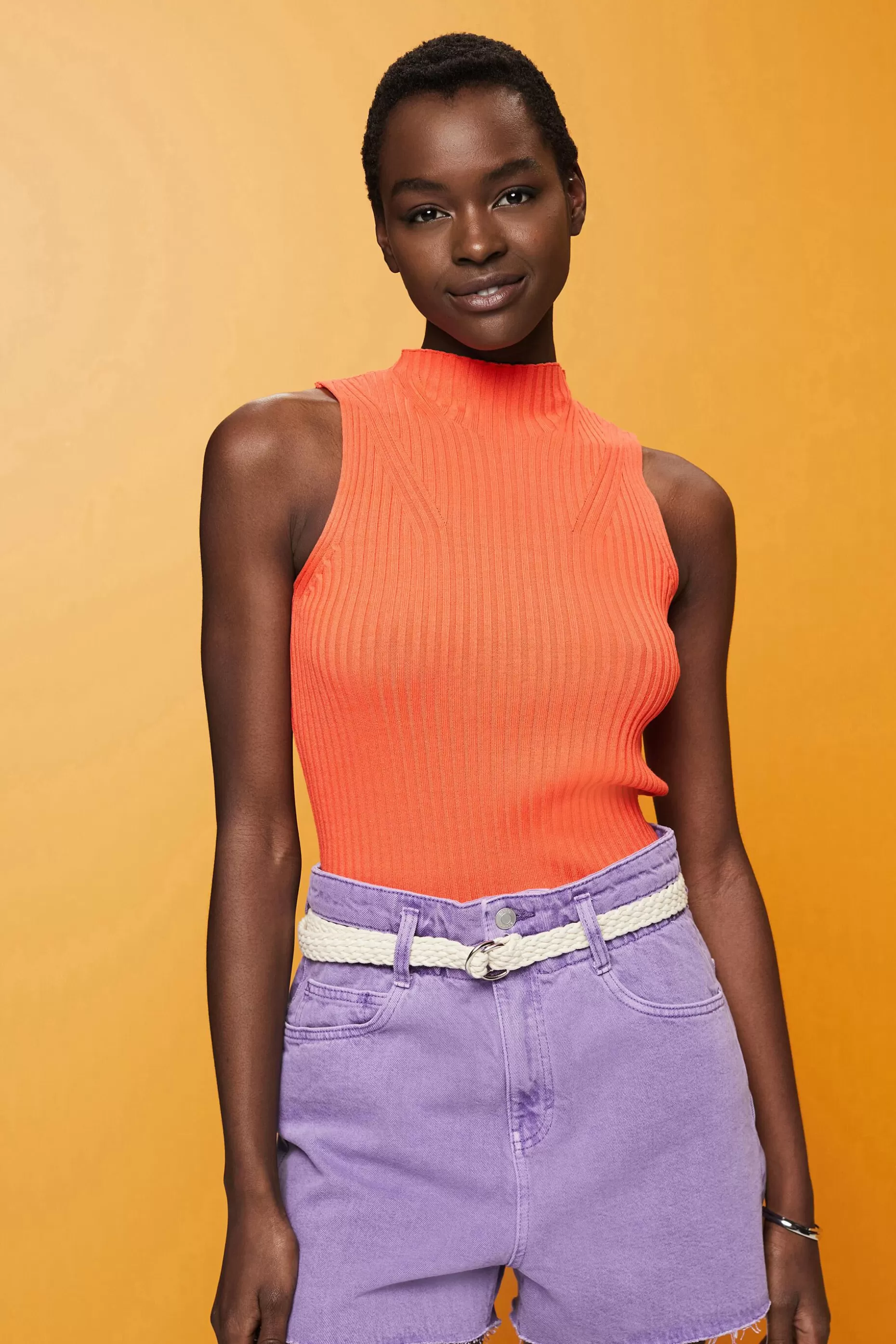 ESPRIT Sleeveless Rib-Knit Top at our Online Shop *Women Sweaters