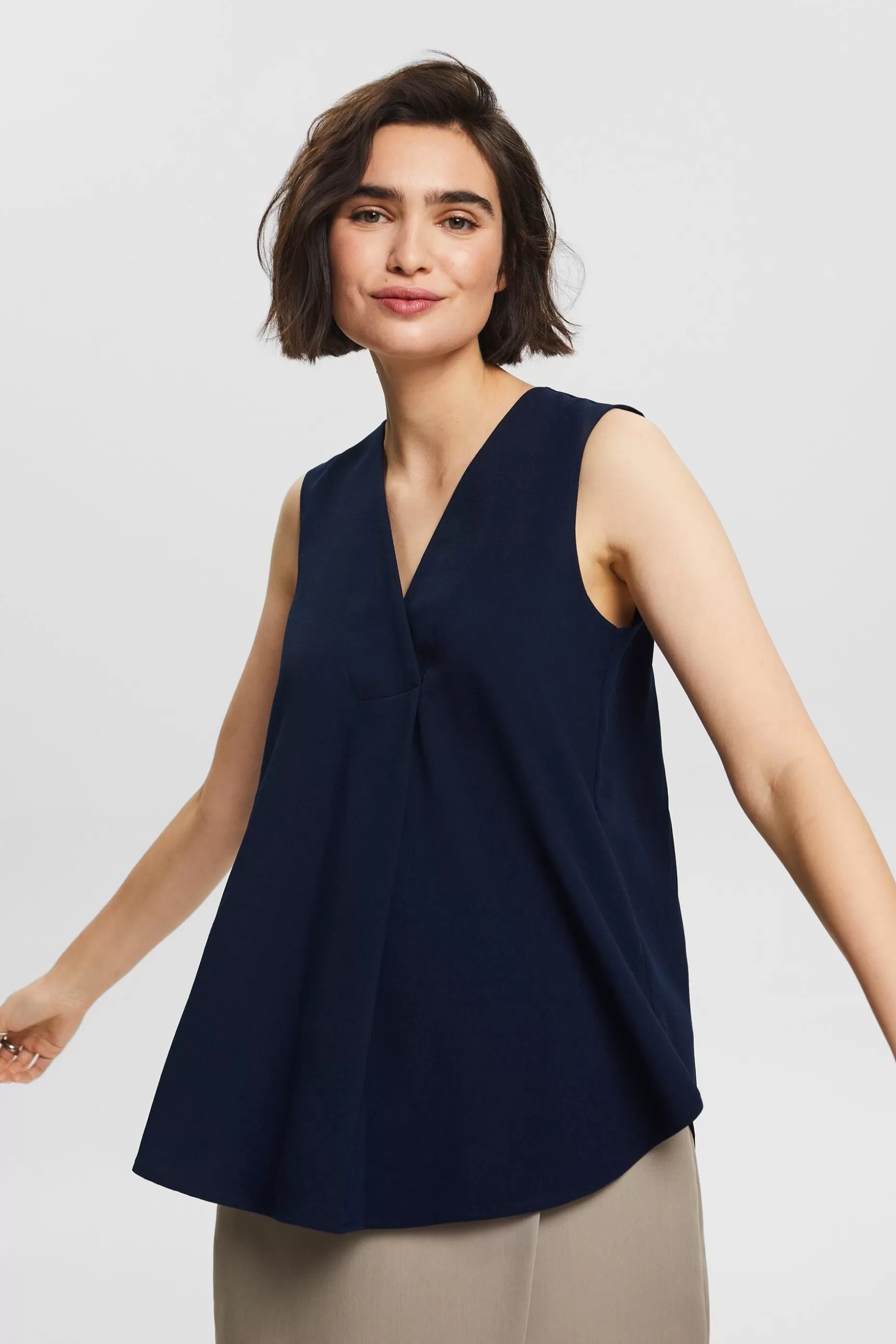ESPRIT Sleeveless V-Neck Blouse at our Online Shop *Women Shirts + Blouses