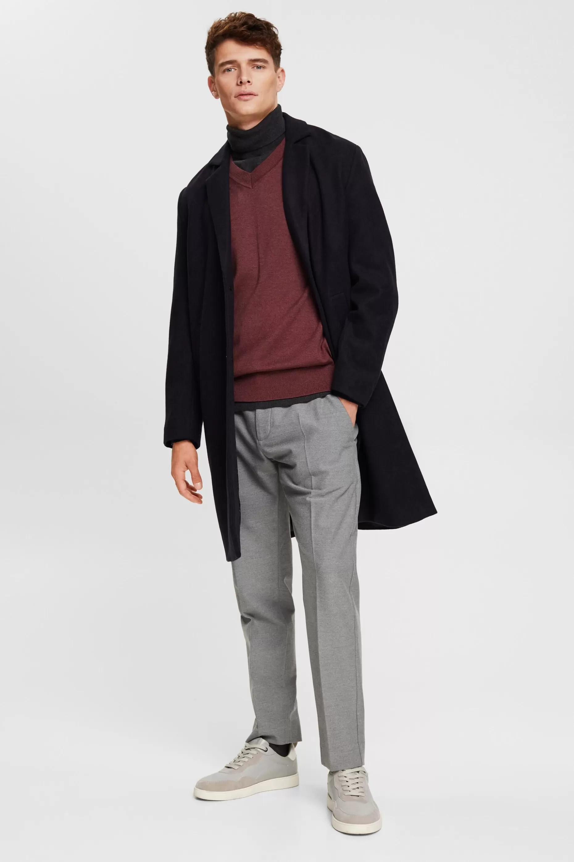 ESPRIT Slim fit flannel trousers at our Online Shop *Men Pants + Joggers