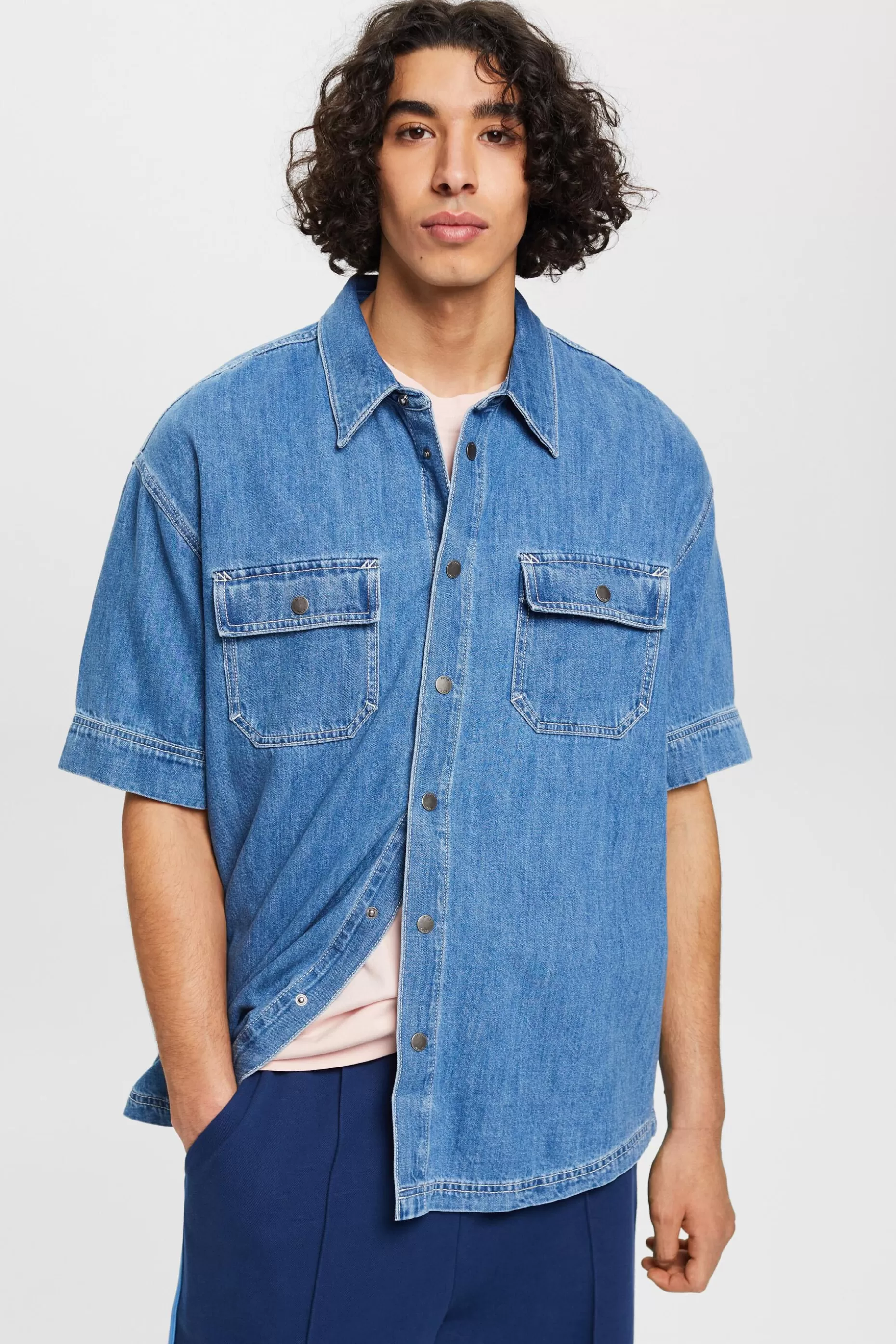 ESPRIT Snap Front Denim Shirt at our Online Shop * Sale Under $75
