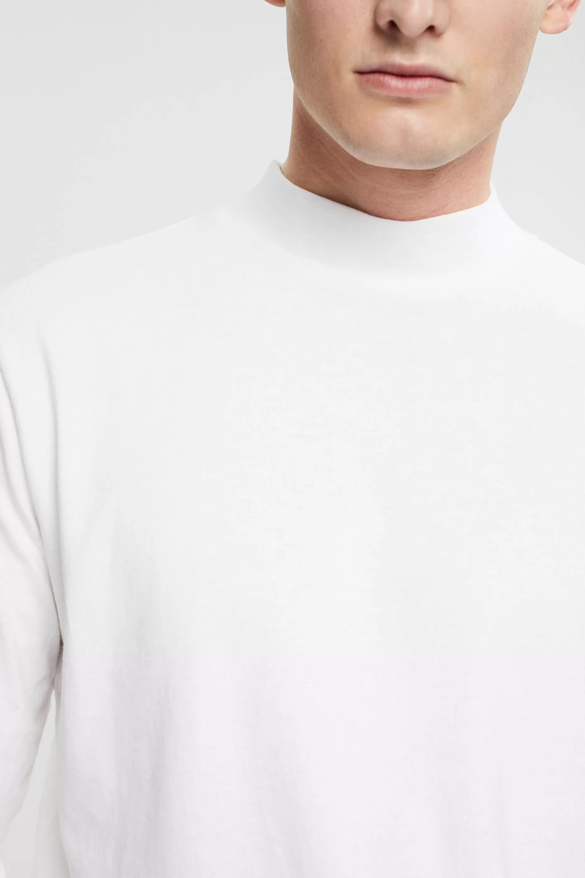ESPRIT Stand-up collar long sleeve top at our Online Shop *Men T-Shirts + Polos