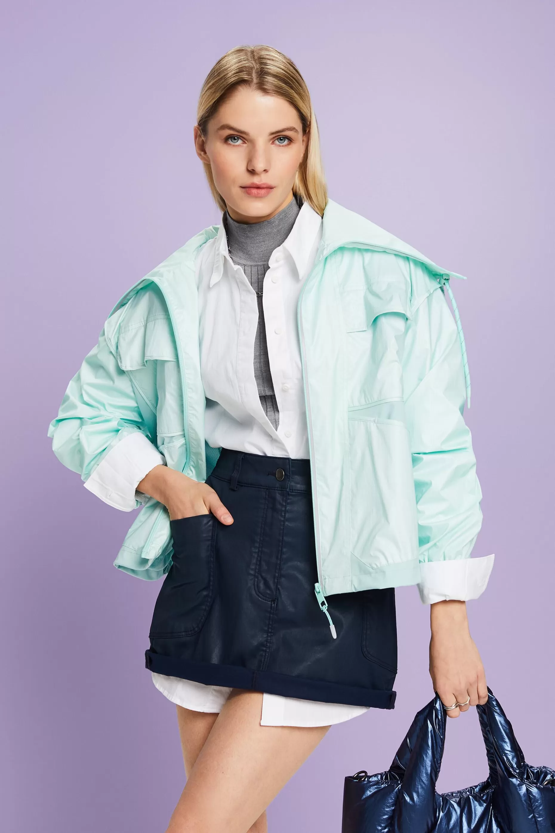 ESPRIT Stand-Up Collar Water-Resistant Jacket at our Online Shop *Women The Pastel Edit