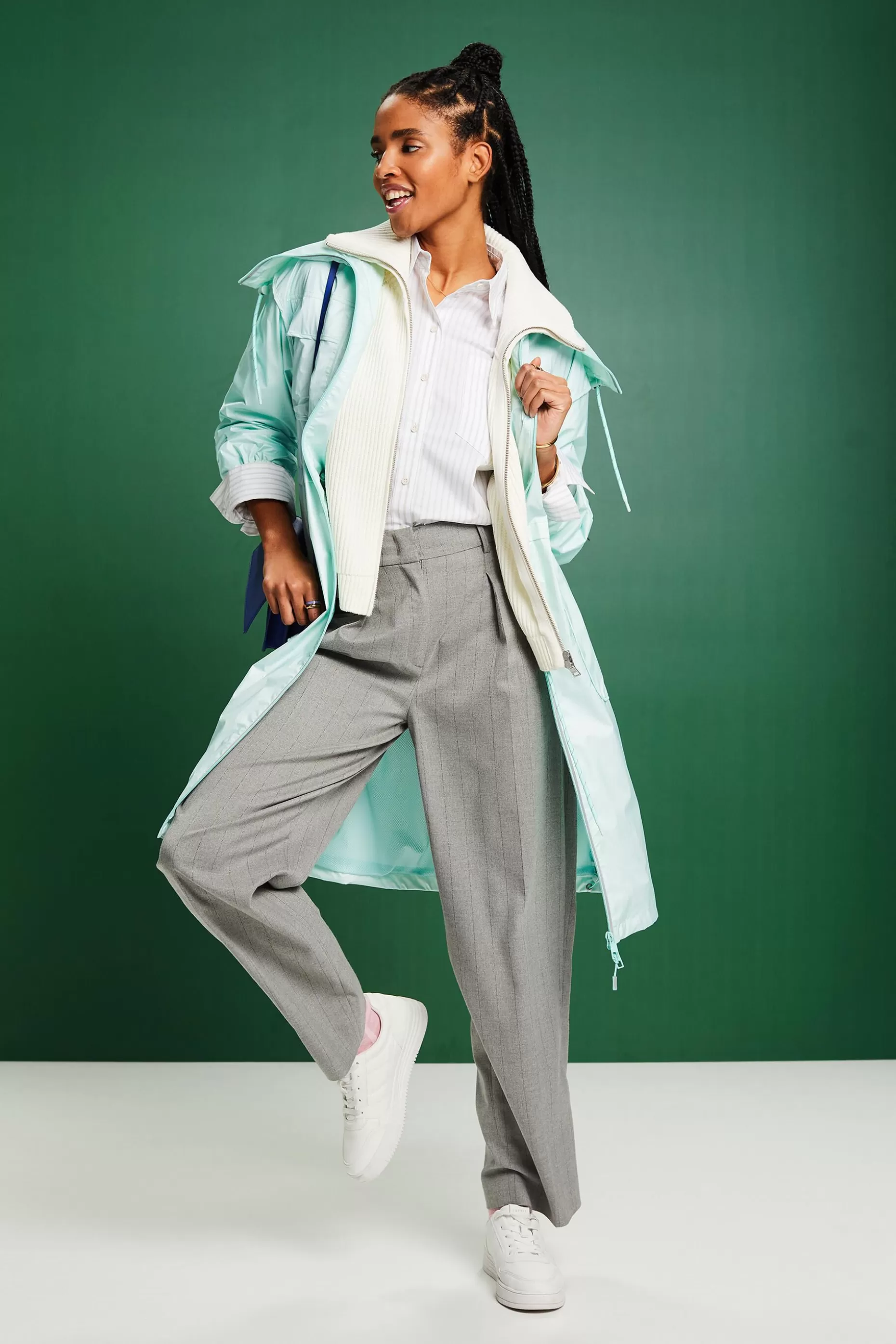 ESPRIT Stand-Up Collar Water-Resistant Ripstop Coat at our Online Shop *Women Jackets + Coats