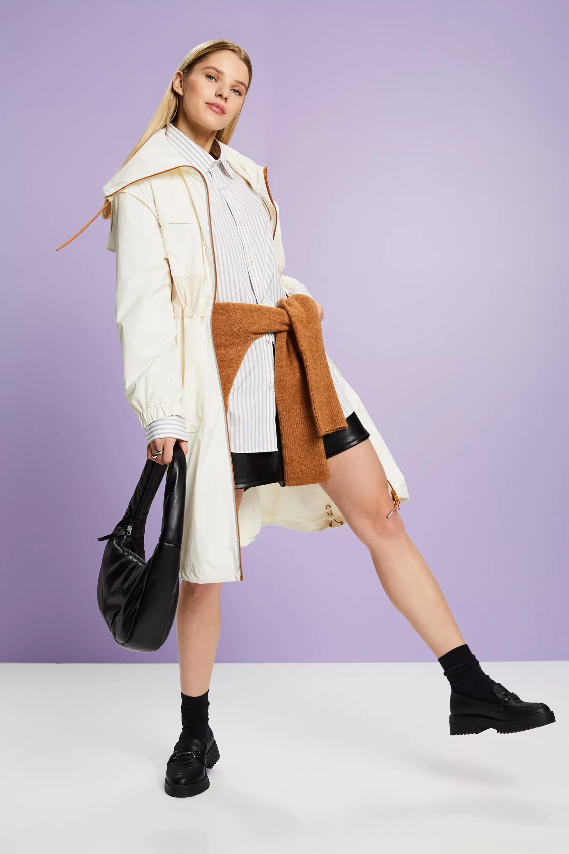 ESPRIT Stand-Up Collar Water-Resistant Ripstop Coat at our Online Shop *Women Jackets + Coats
