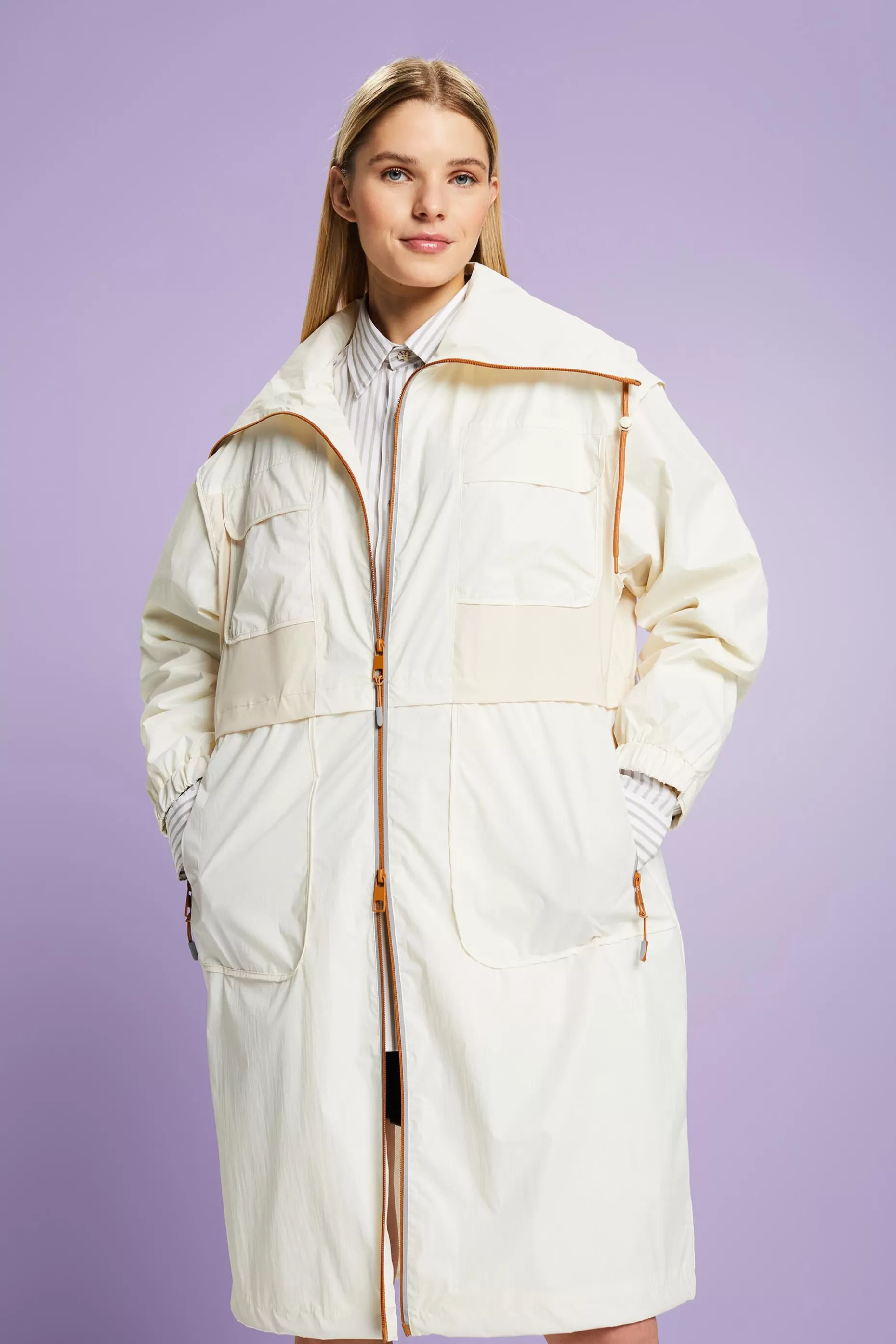 ESPRIT Stand-Up Collar Water-Resistant Ripstop Coat at our Online Shop *Women The Spring Edit