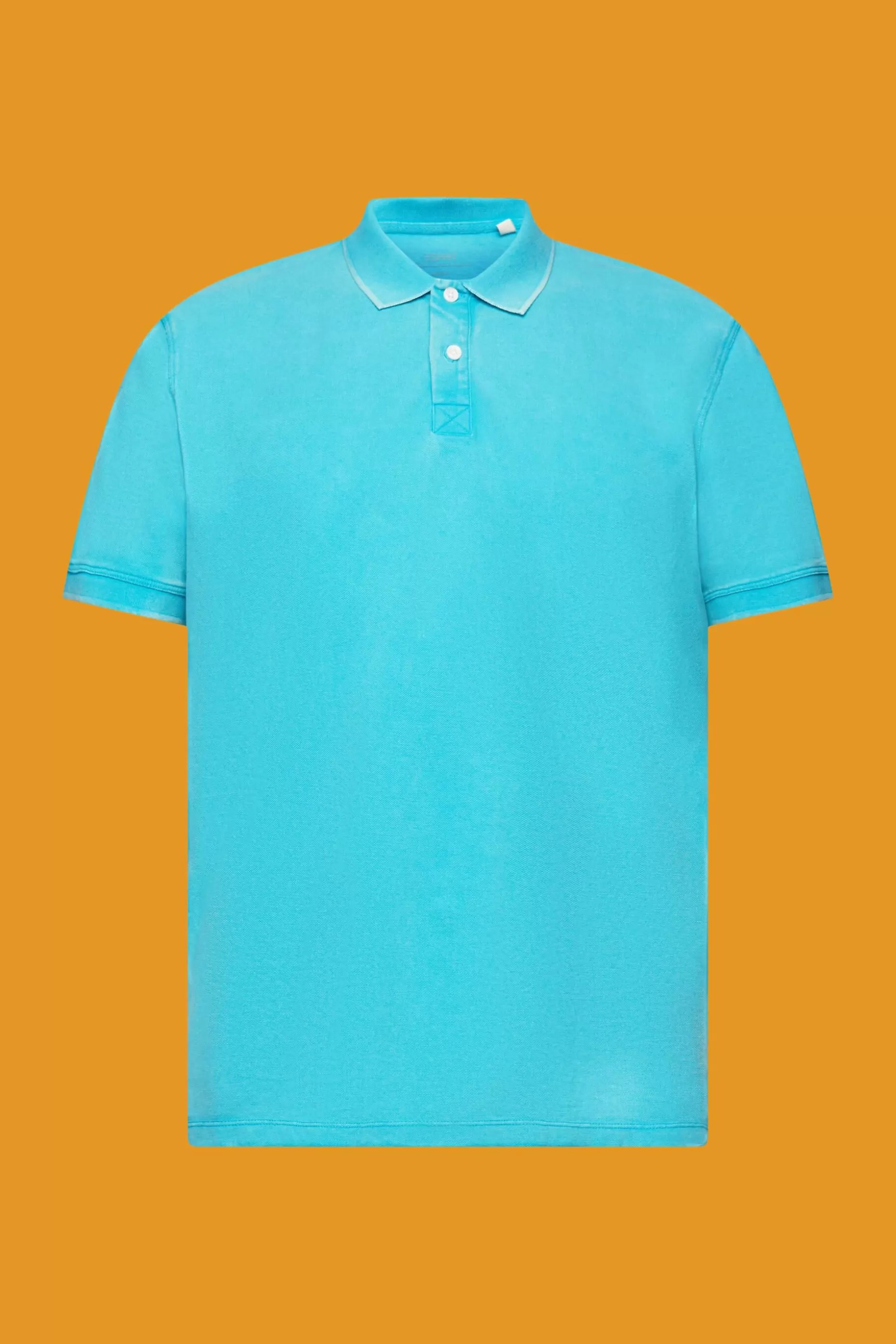 ESPRIT Stone-washed cotton pique polo shirt at our Online Shop *Men Tops
