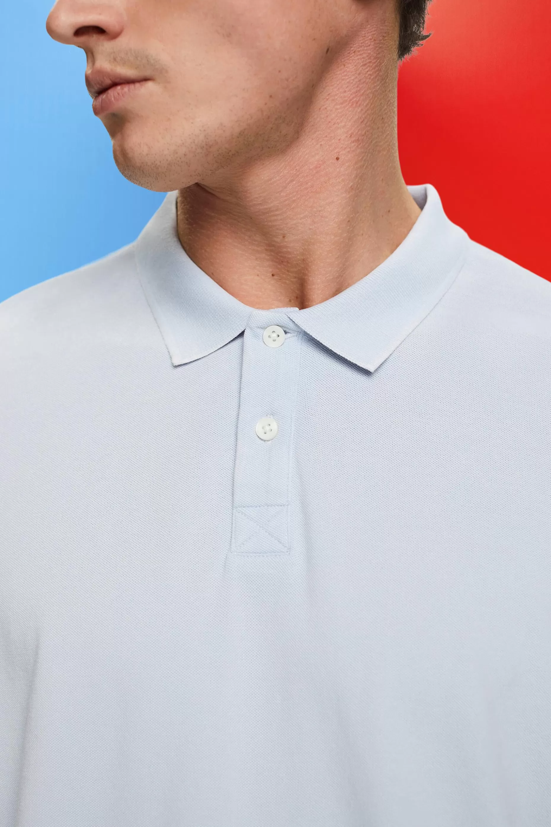ESPRIT Stone-washed cotton pique polo shirt at our Online Shop *Men T-Shirts + Polos