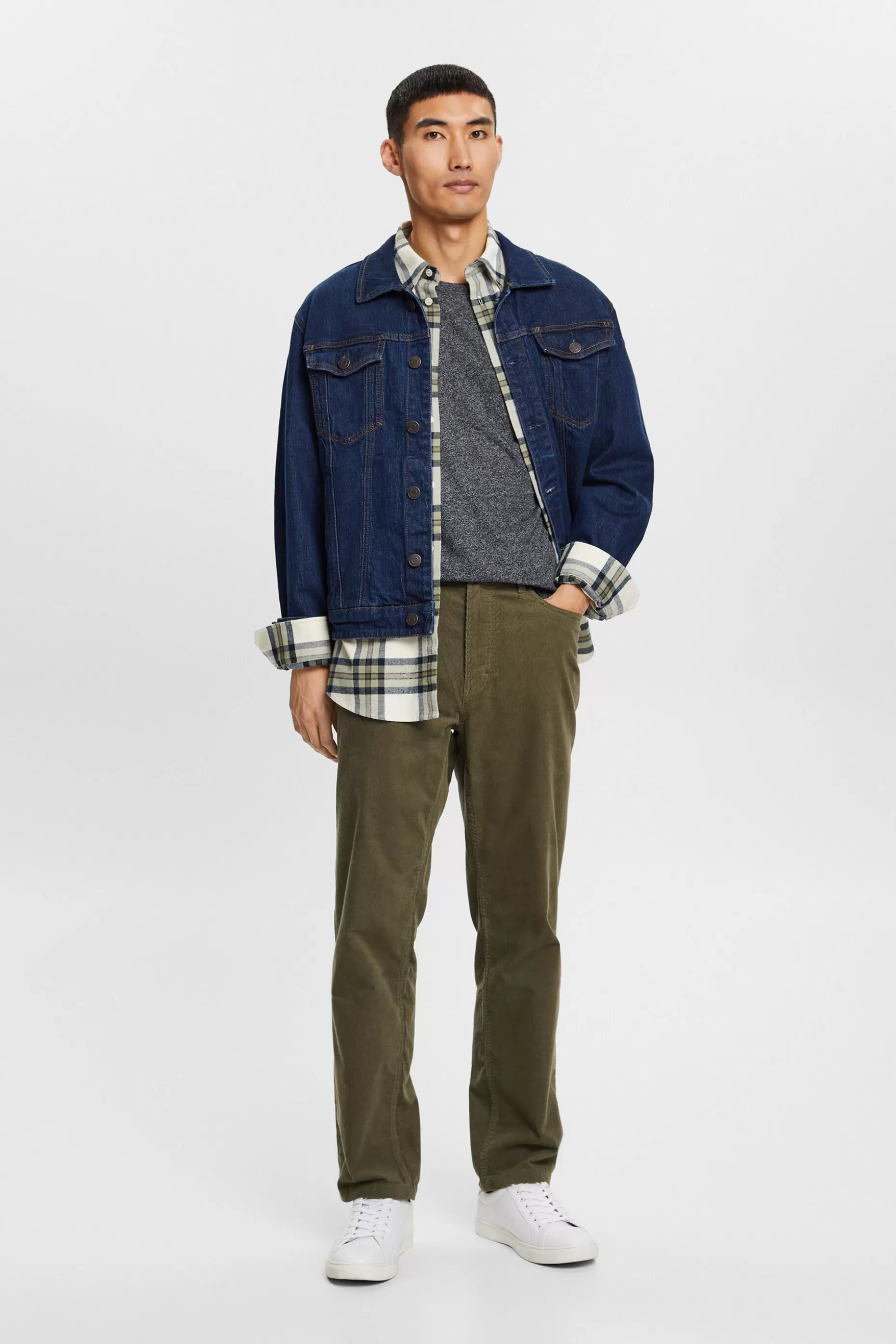 ESPRIT Straight Fit Corduroy Trousers at our Online Shop *Men Pants + Joggers