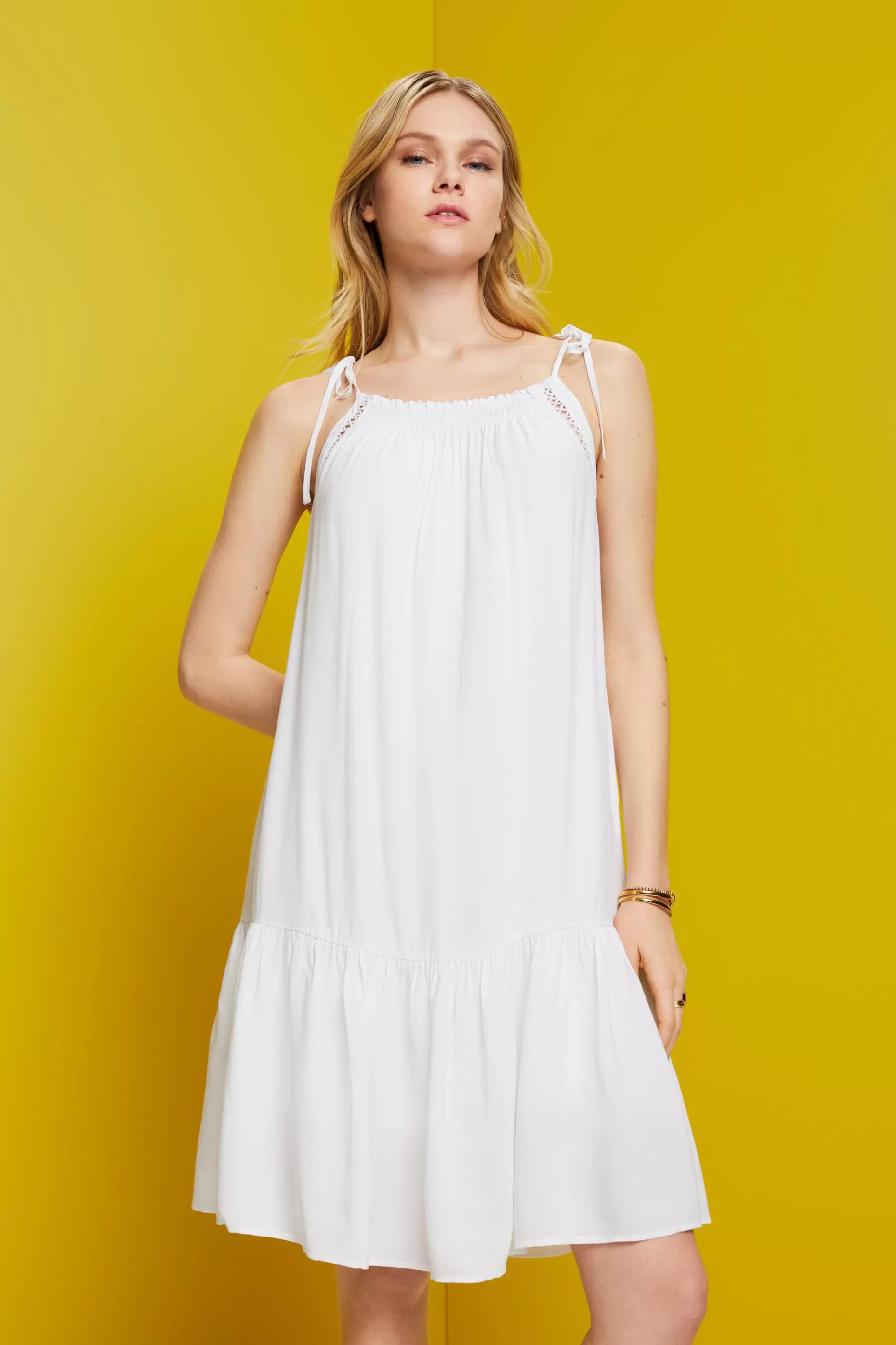 ESPRIT Strappy dress with smock at our Online Shop *Women Dresses + Jumpsuits