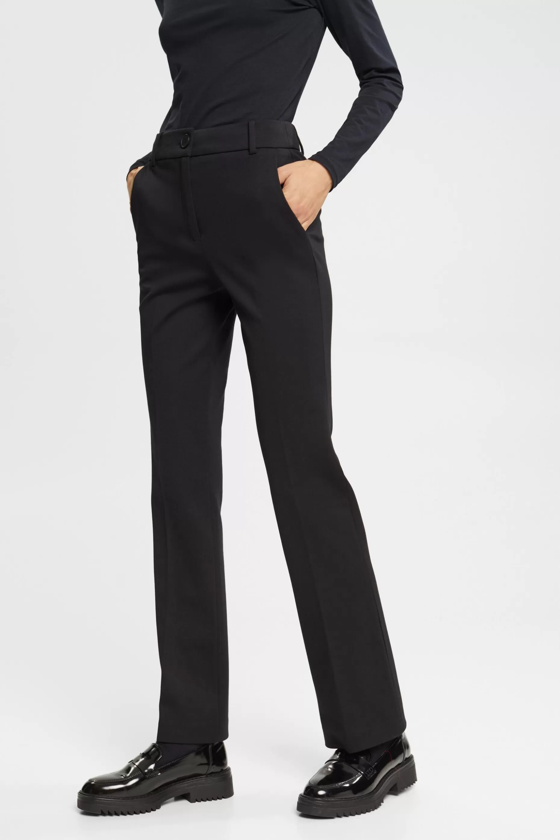 ESPRIT Stretchy high-rise bootcut trousers at our Online Shop * Sale Under $30