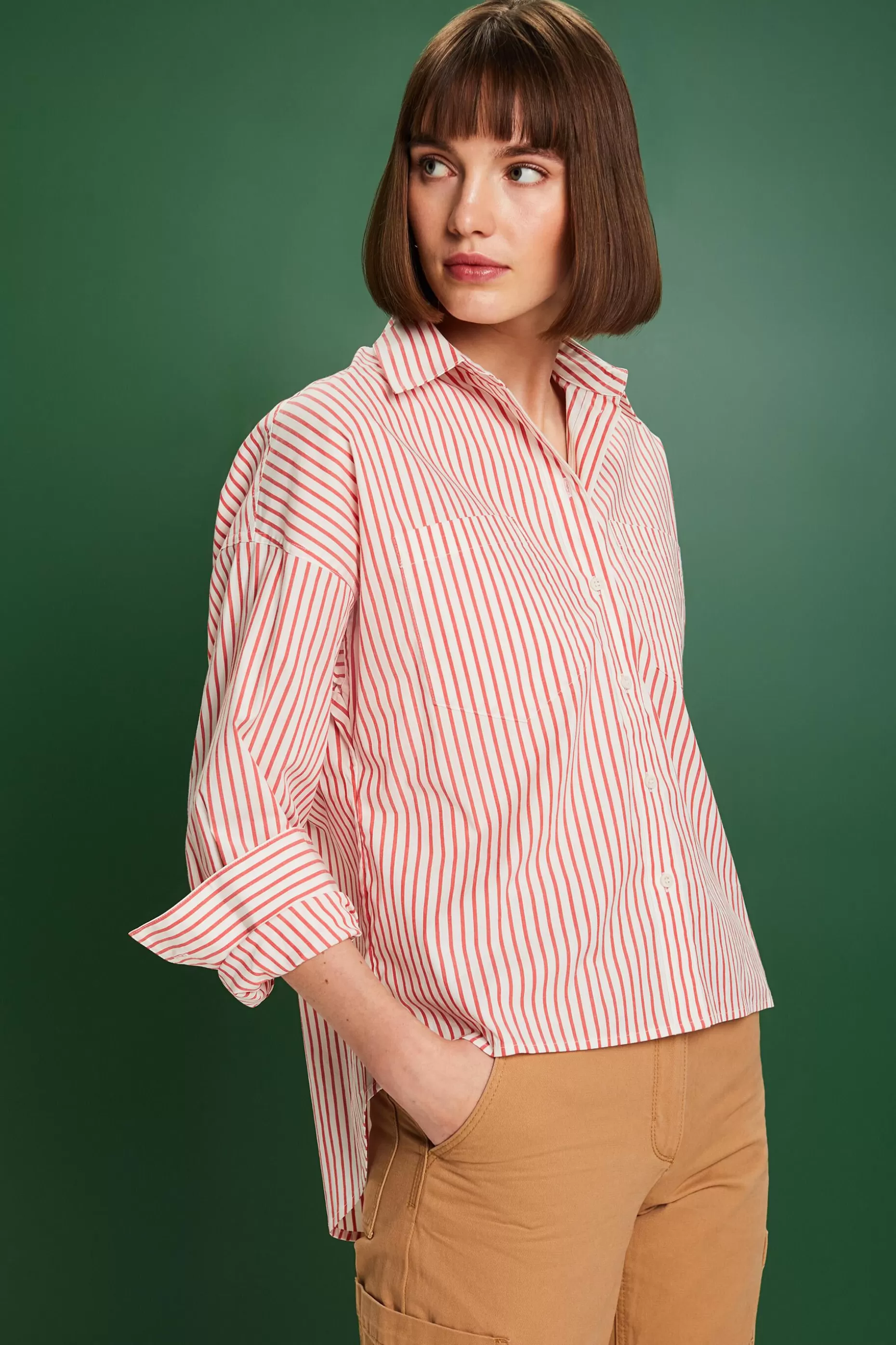 ESPRIT Striped Button-Down Shirt at our Online Shop *Women Shirts + Blouses