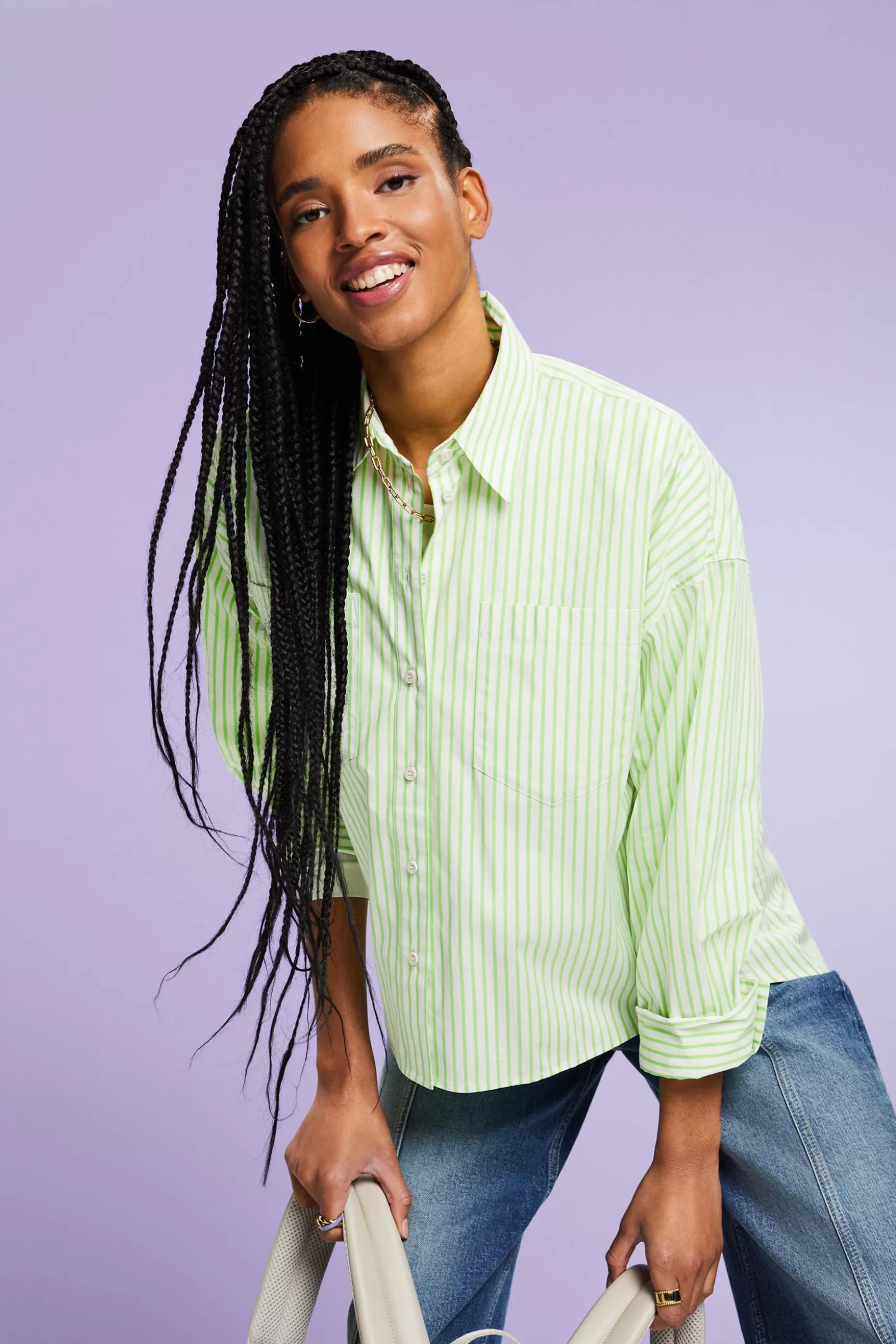 ESPRIT Striped Button-Down Shirt at our Online Shop *Women Shirts + Blouses