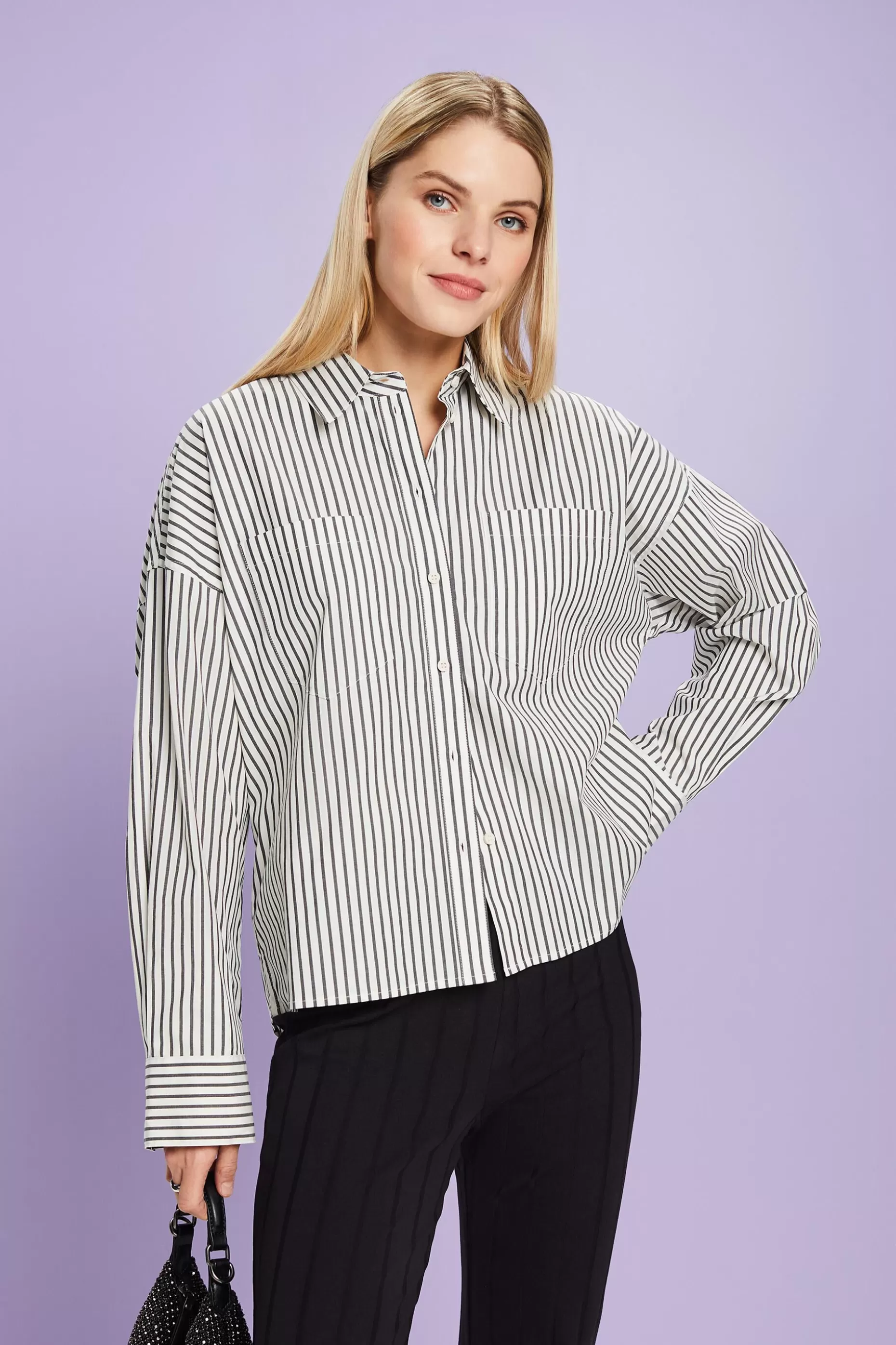 ESPRIT Striped Button-Down Shirt at our Online Shop *Women Shirts + Blouses