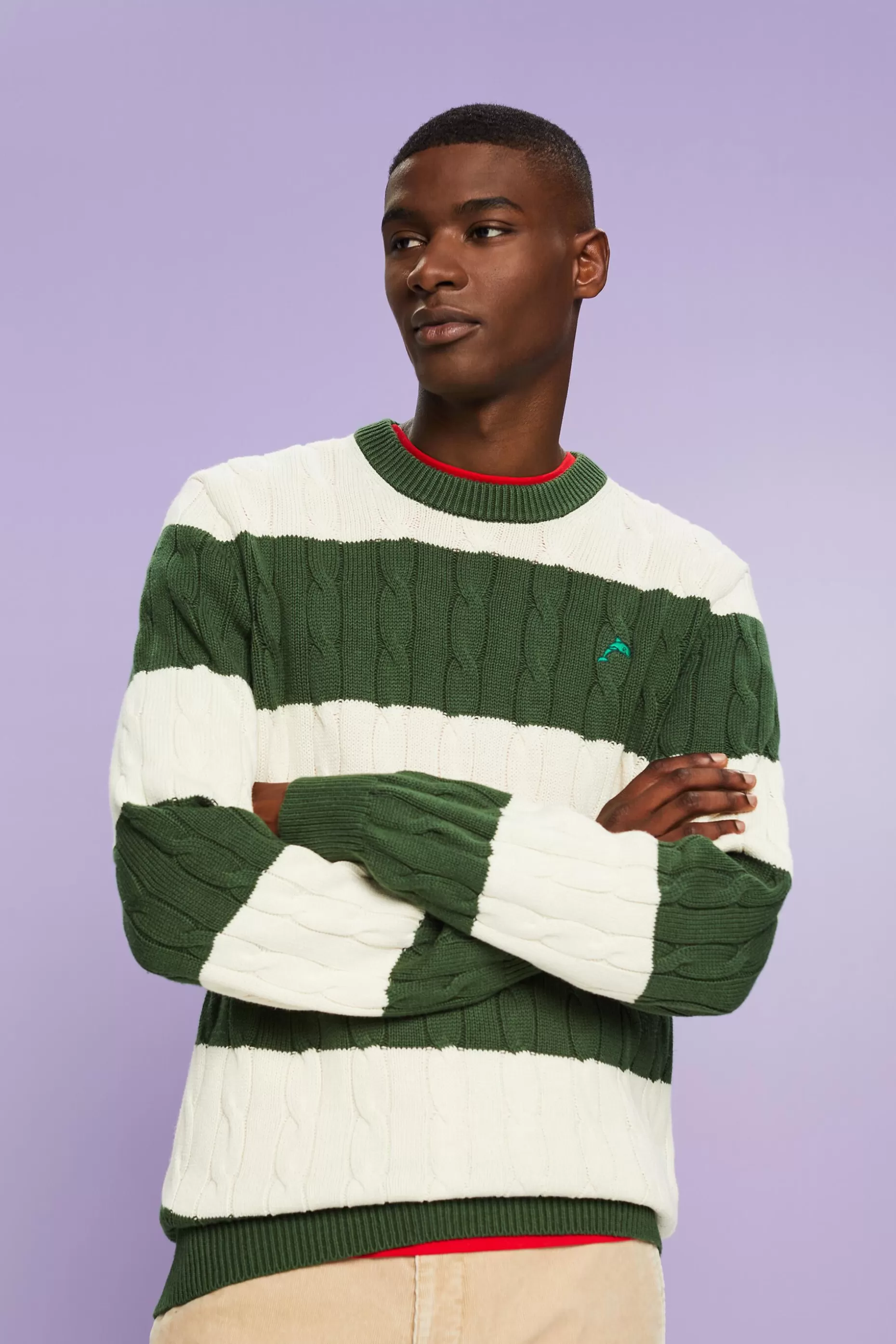 ESPRIT Striped Cable Knit Sweater at our Online Shop * Sale Under $75