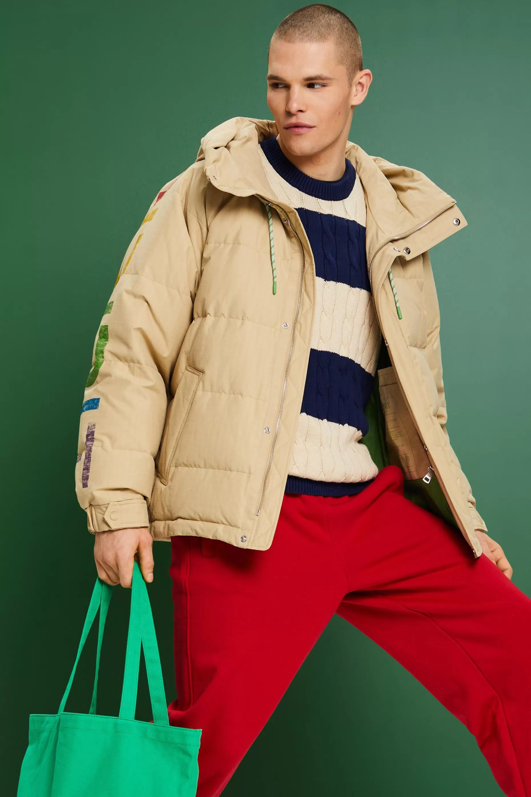 ESPRIT Striped Cable Knit Sweater at our Online Shop *Men Sweaters