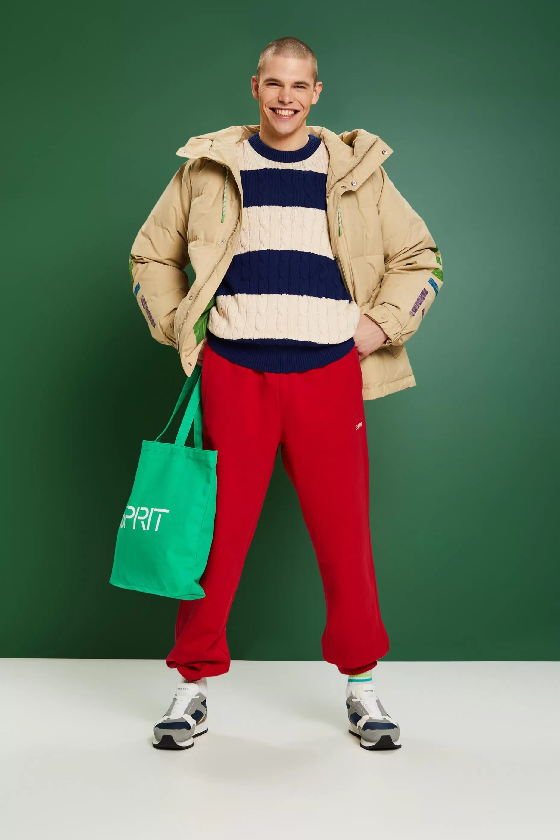 ESPRIT Striped Cable Knit Sweater at our Online Shop *Men Sweaters