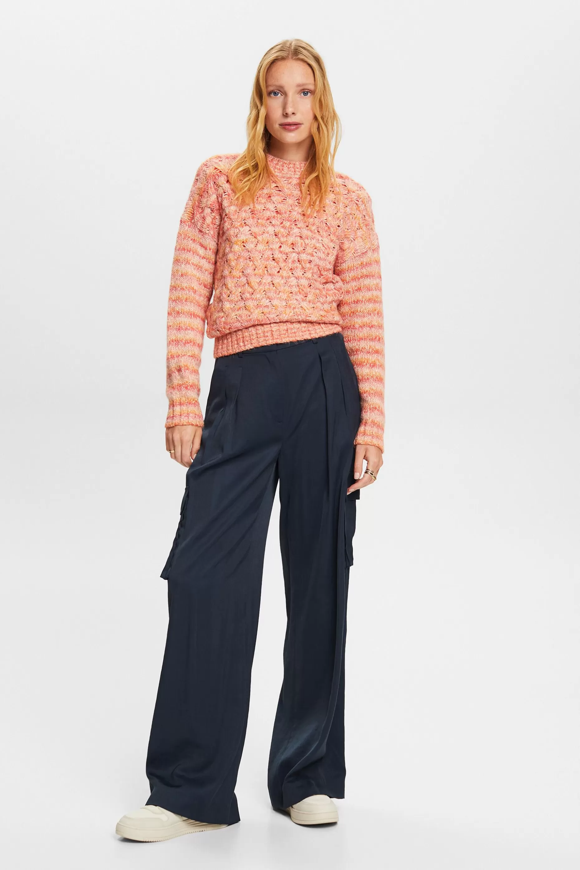 ESPRIT Striped Cable-Knit Sweater at our Online Shop *Women Tops