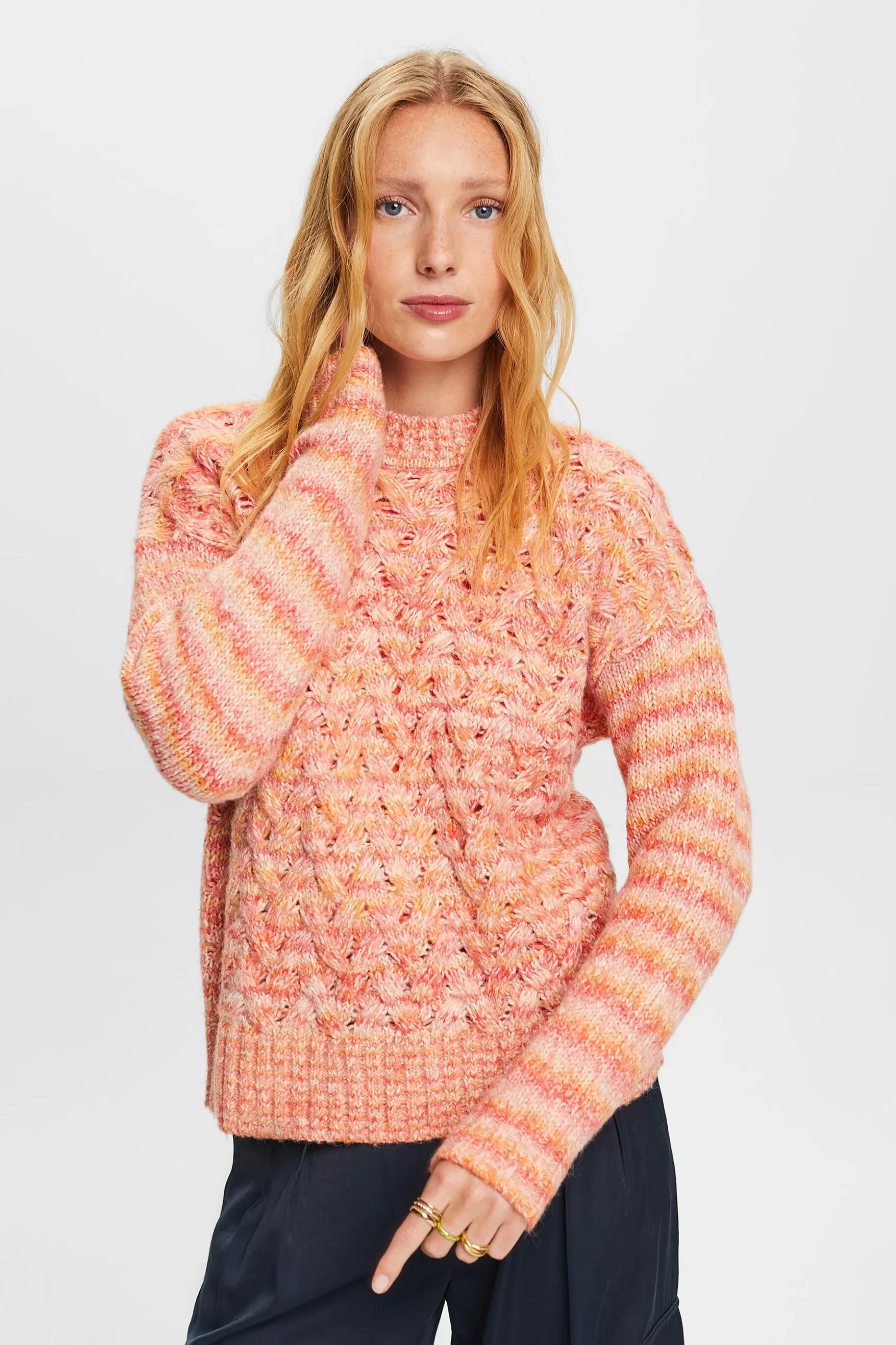 ESPRIT Striped Cable-Knit Sweater at our Online Shop *Women Tops