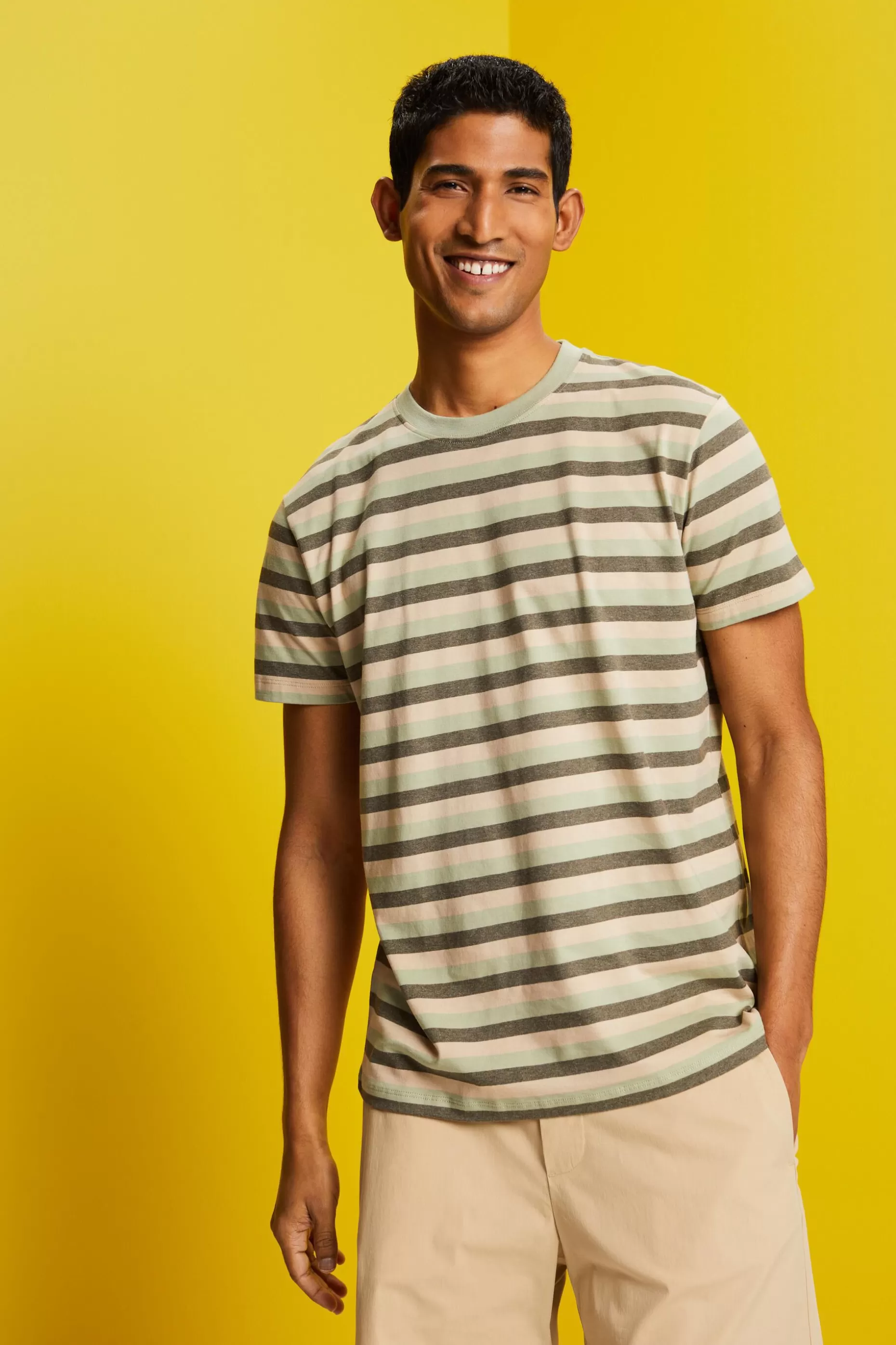ESPRIT Striped Cotton Jersey T-Shirt at our Online Shop *Men Tops
