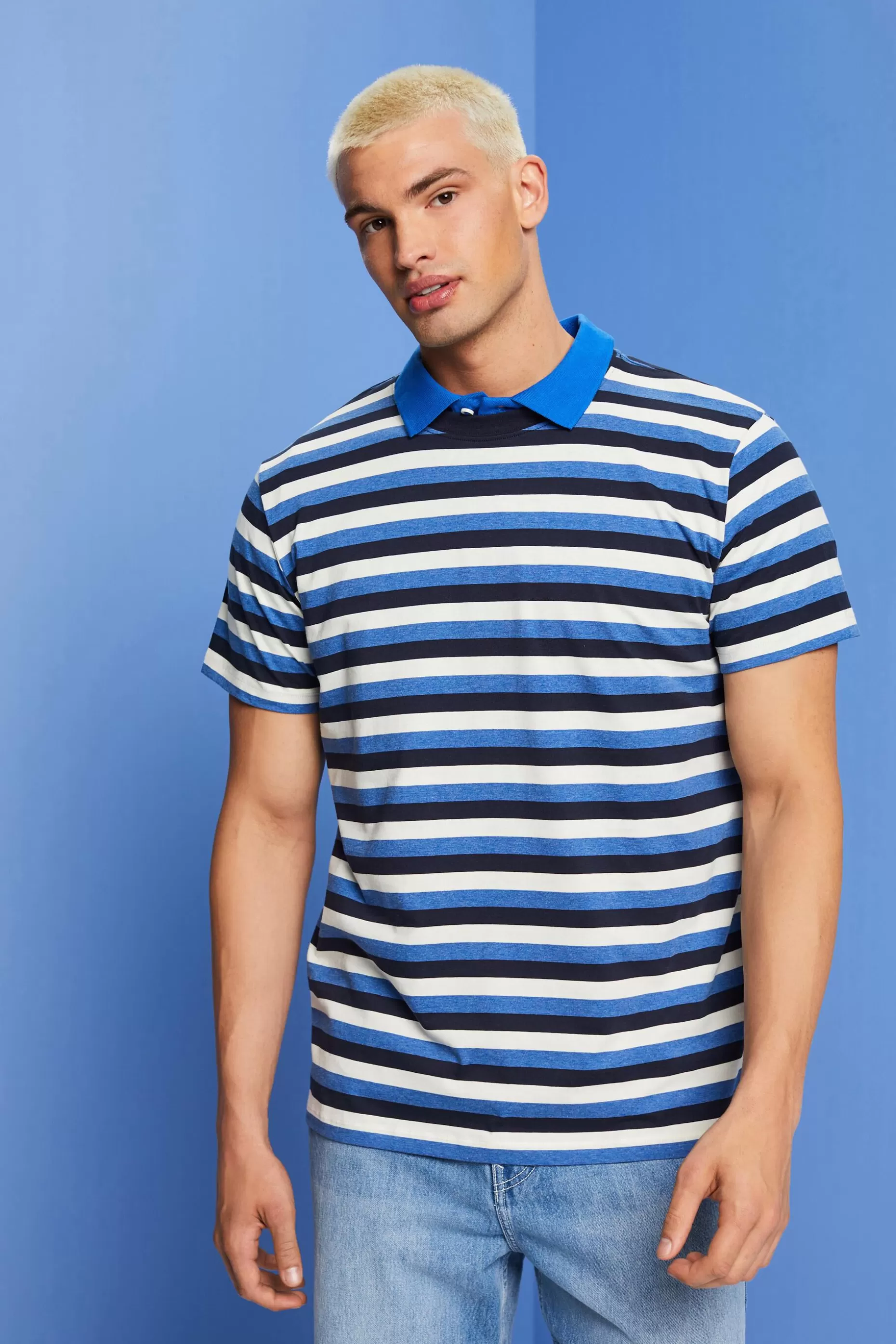 ESPRIT Striped Cotton Jersey T-Shirt at our Online Shop *Men T-Shirts + Polos