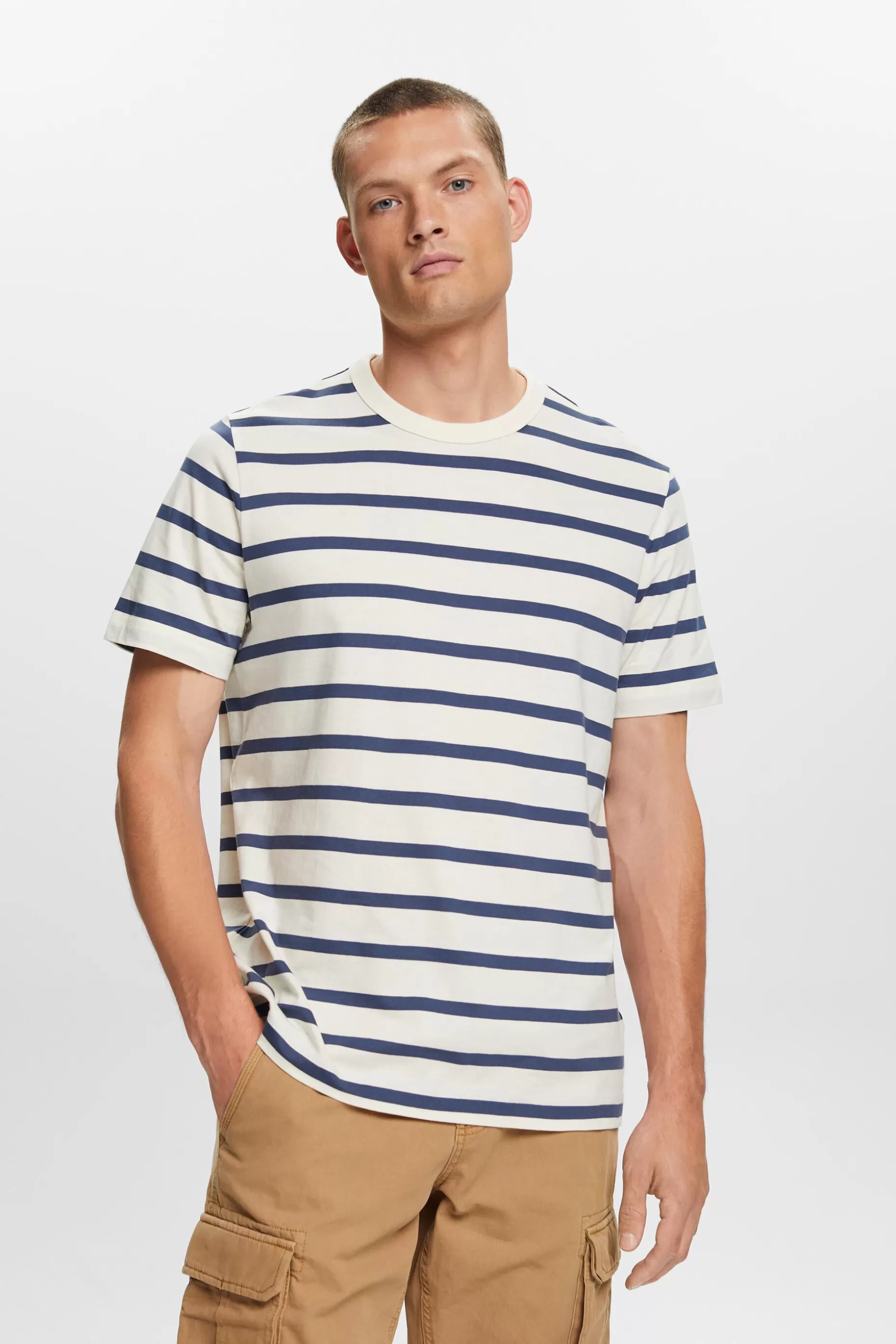 ESPRIT Striped Cotton Jersey T-Shirt at our Online Shop *Men T-Shirts + Polos