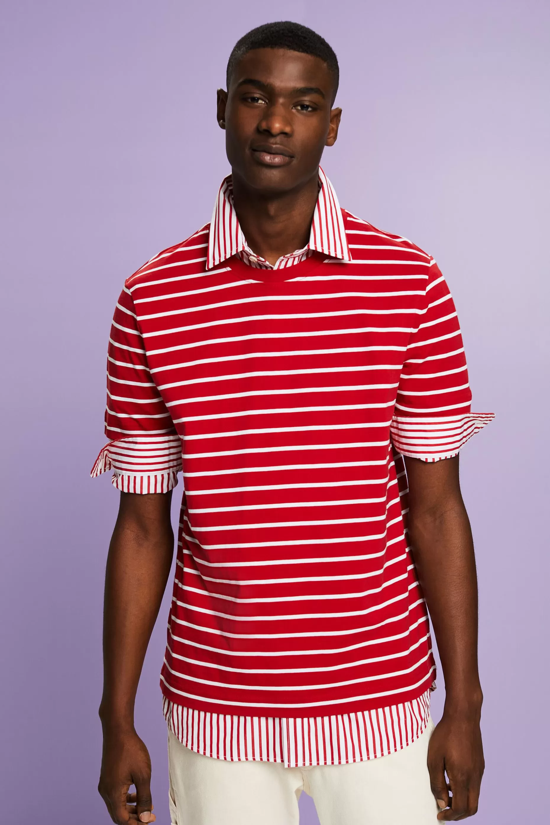 ESPRIT Striped Cotton Jersey T-Shirt at our Online Shop *Men T-Shirts + Polos