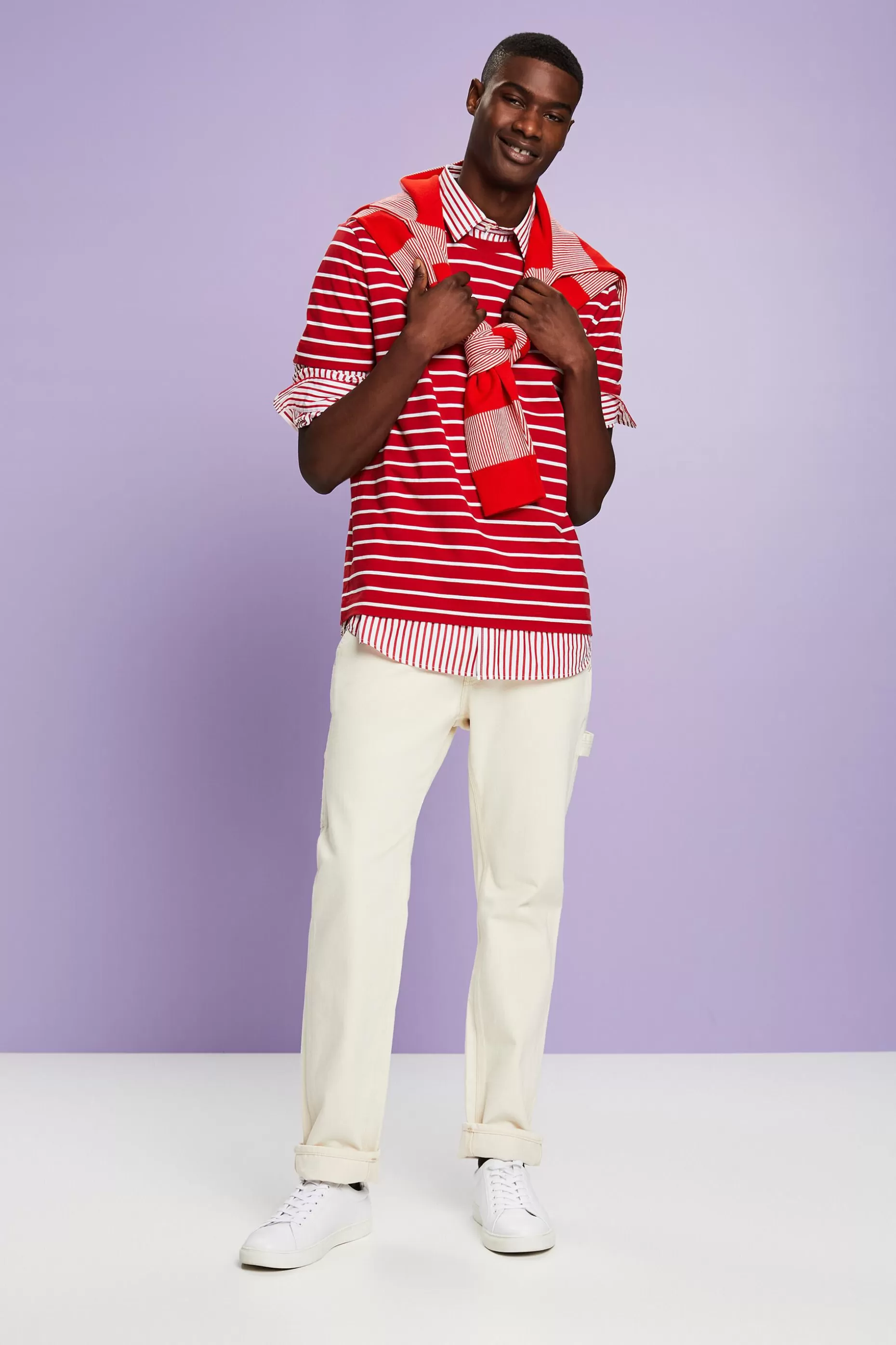 ESPRIT Striped Cotton Jersey T-Shirt at our Online Shop *Men T-Shirts + Polos