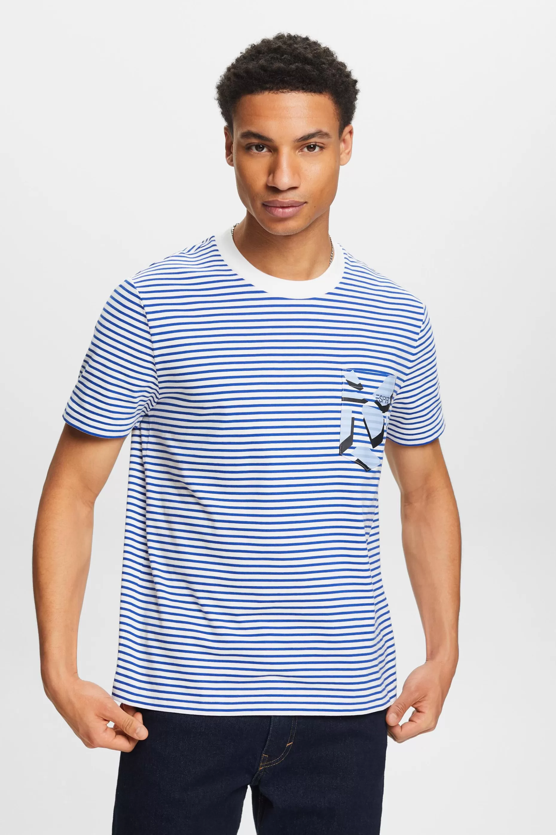 ESPRIT Striped Cotton Jersey T-Shirt at our Online Shop *Men T-Shirts + Polos
