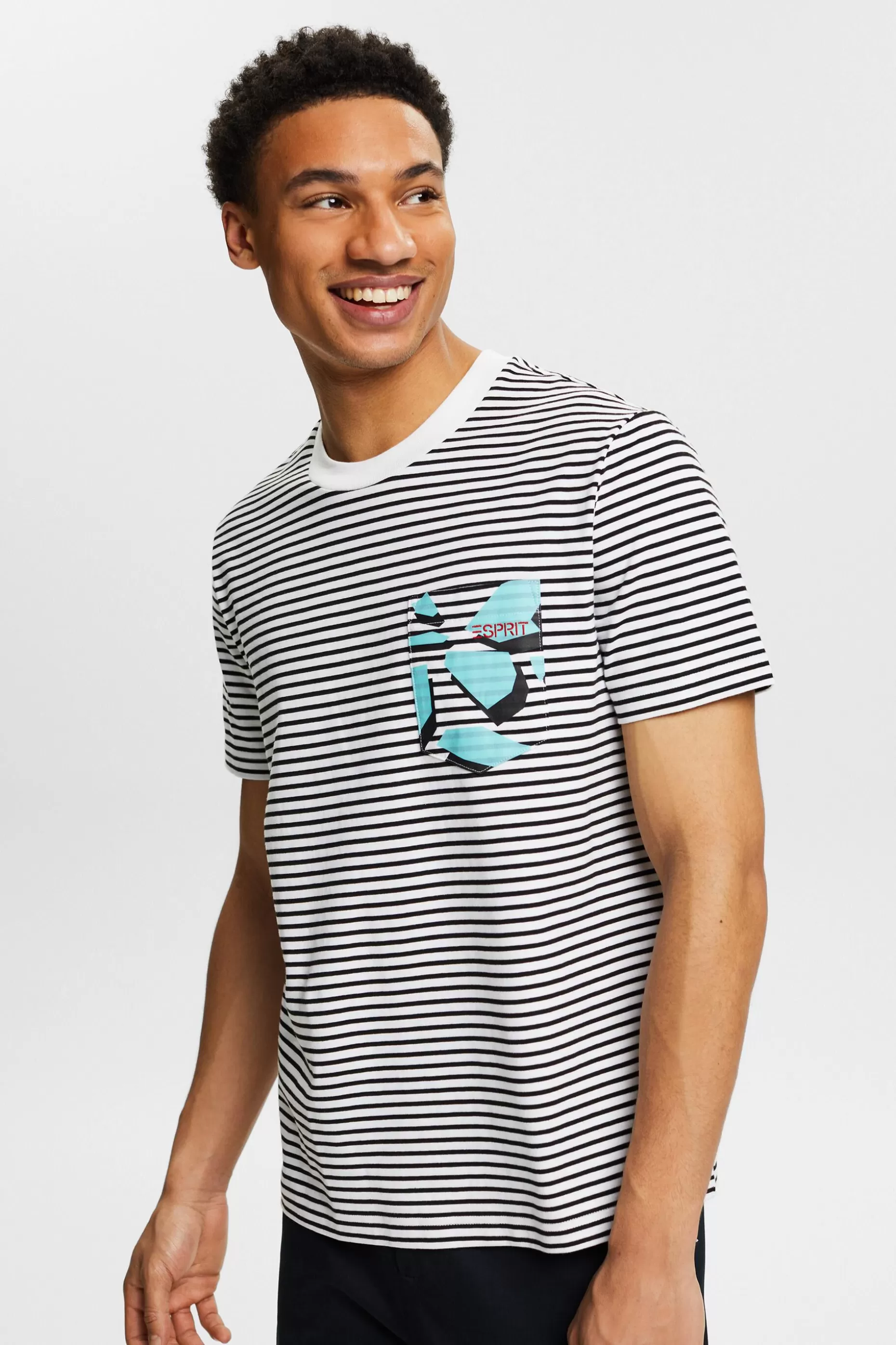 ESPRIT Striped Cotton Jersey T-Shirt at our Online Shop *Men T-Shirts + Polos