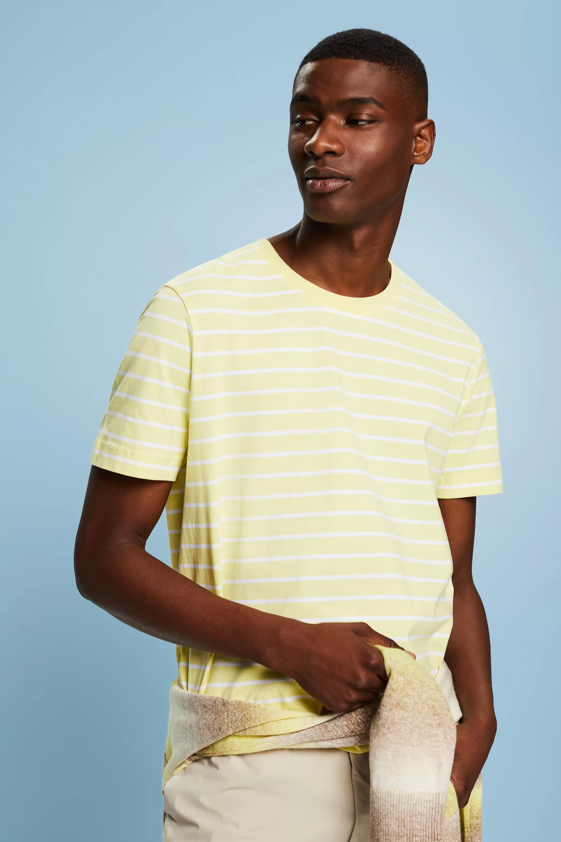 ESPRIT Striped Cotton Jersey T-Shirt at our Online Shop *Men The Pastel Edit