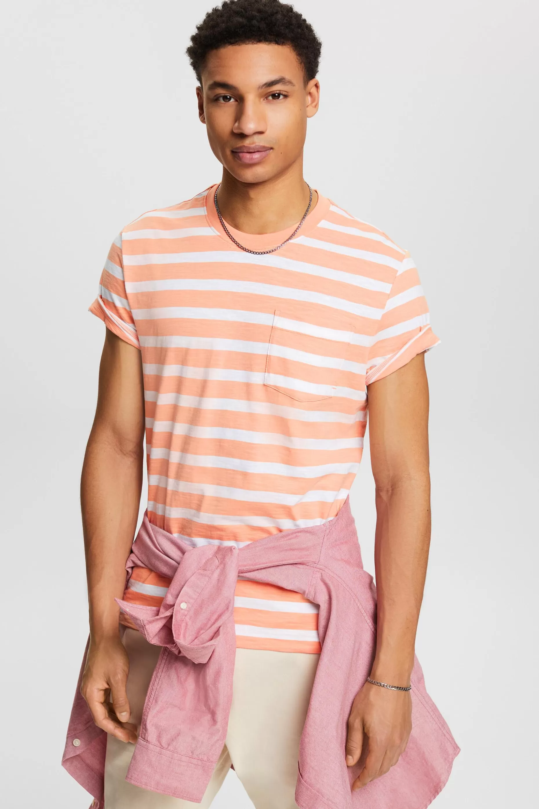 ESPRIT Striped Cotton Jersey T-Shirt at our Online Shop *Men The Pastel Edit