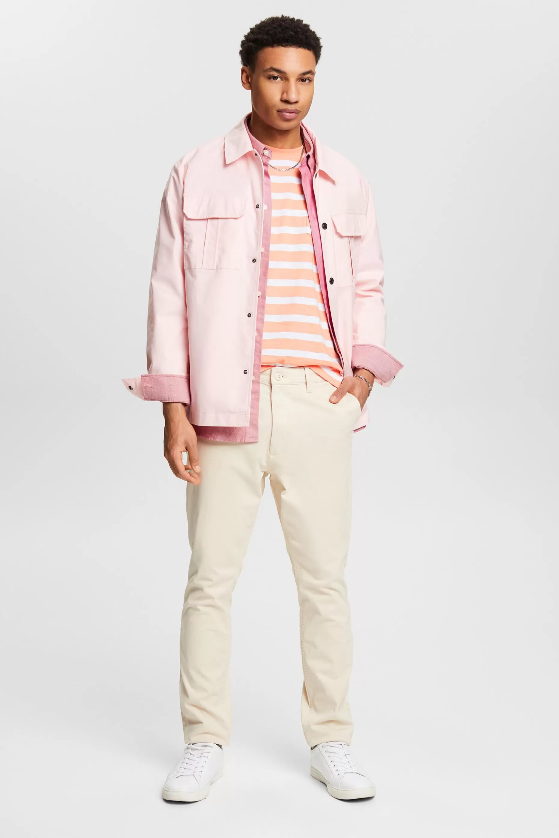 ESPRIT Striped Cotton Jersey T-Shirt at our Online Shop *Men The Pastel Edit