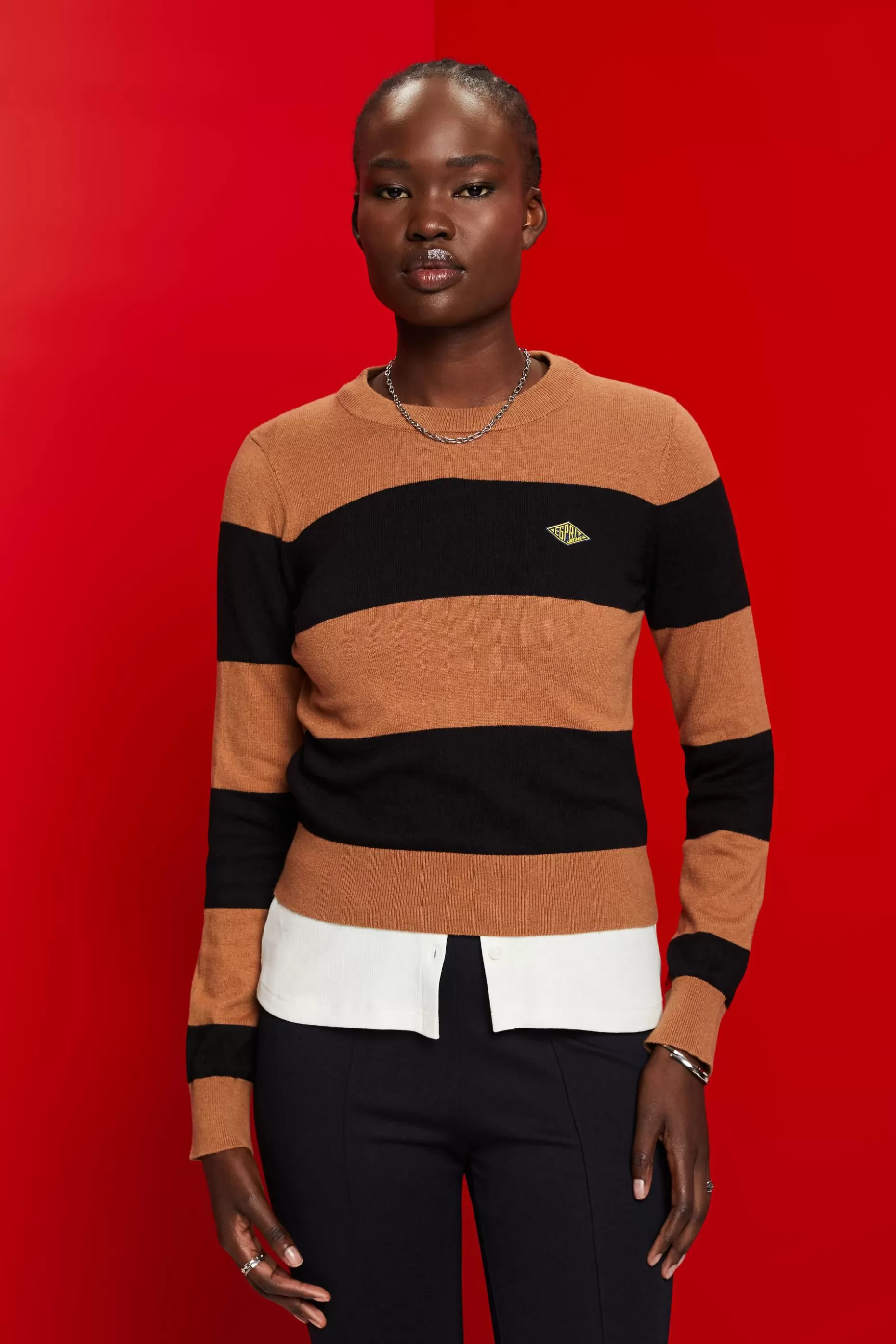 ESPRIT Striped cotton jumper with cashmere at our Online Shop *Women Sweaters