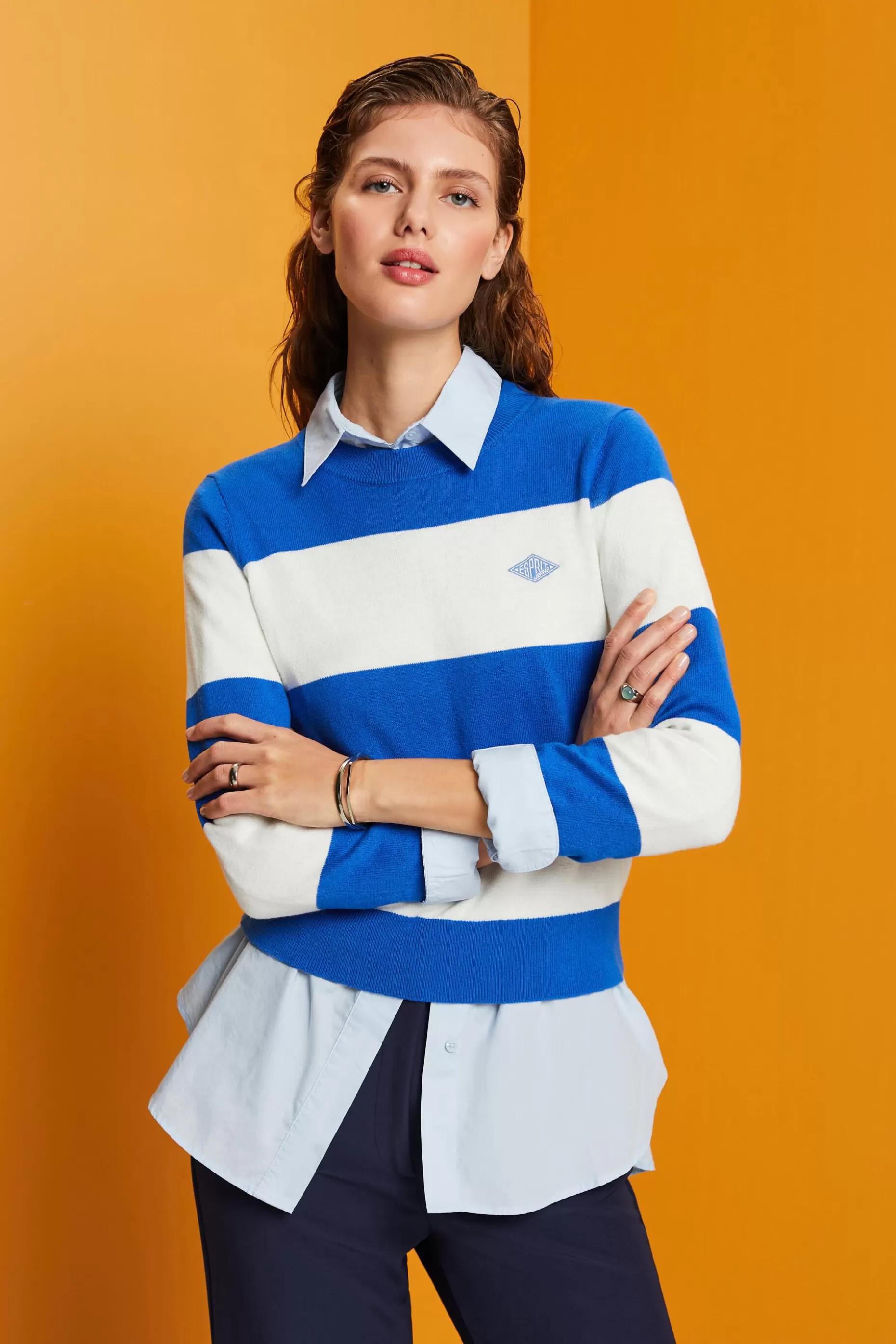 ESPRIT Striped cotton jumper with cashmere at our Online Shop *Women Sweaters