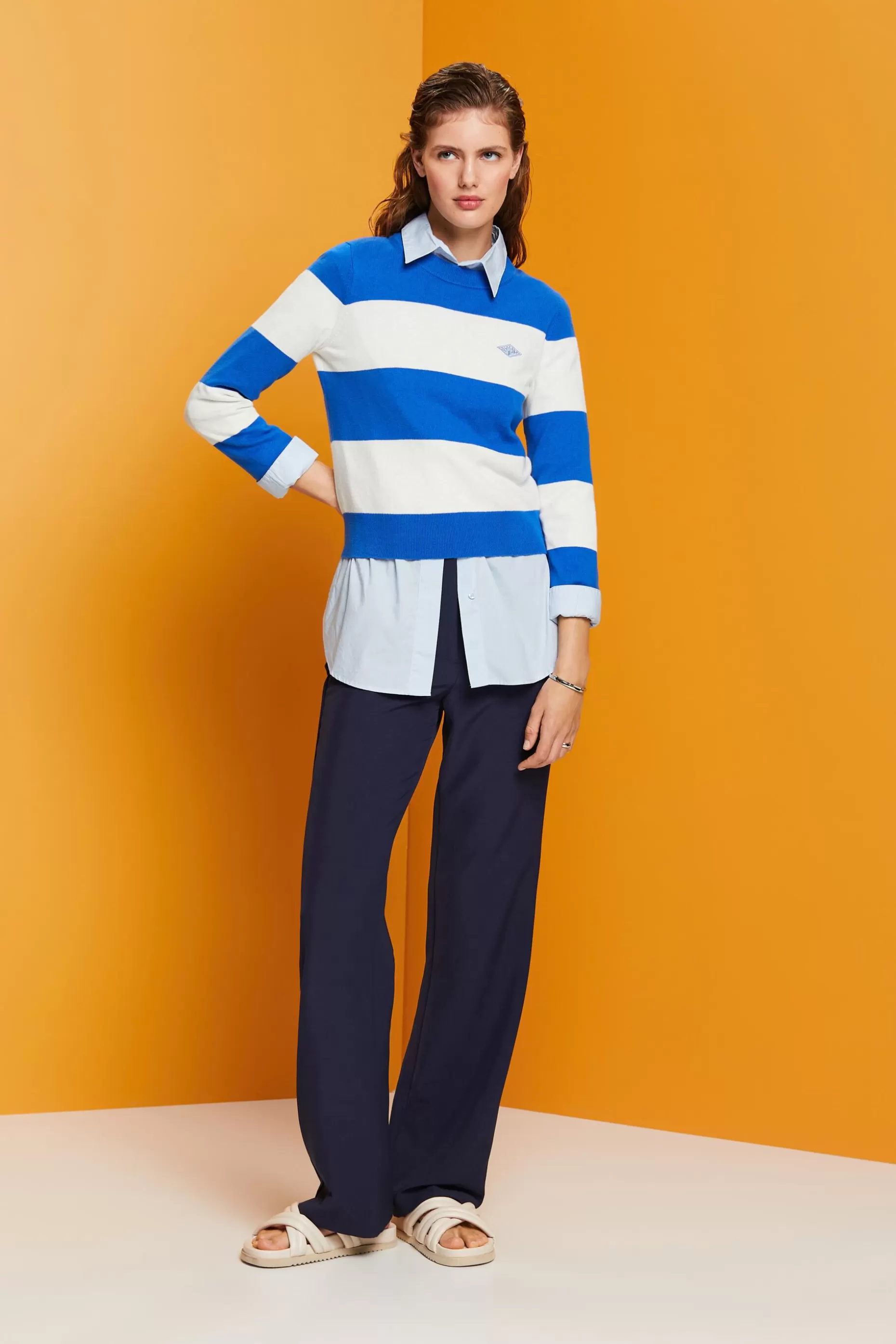 ESPRIT Striped cotton jumper with cashmere at our Online Shop *Women Sweaters