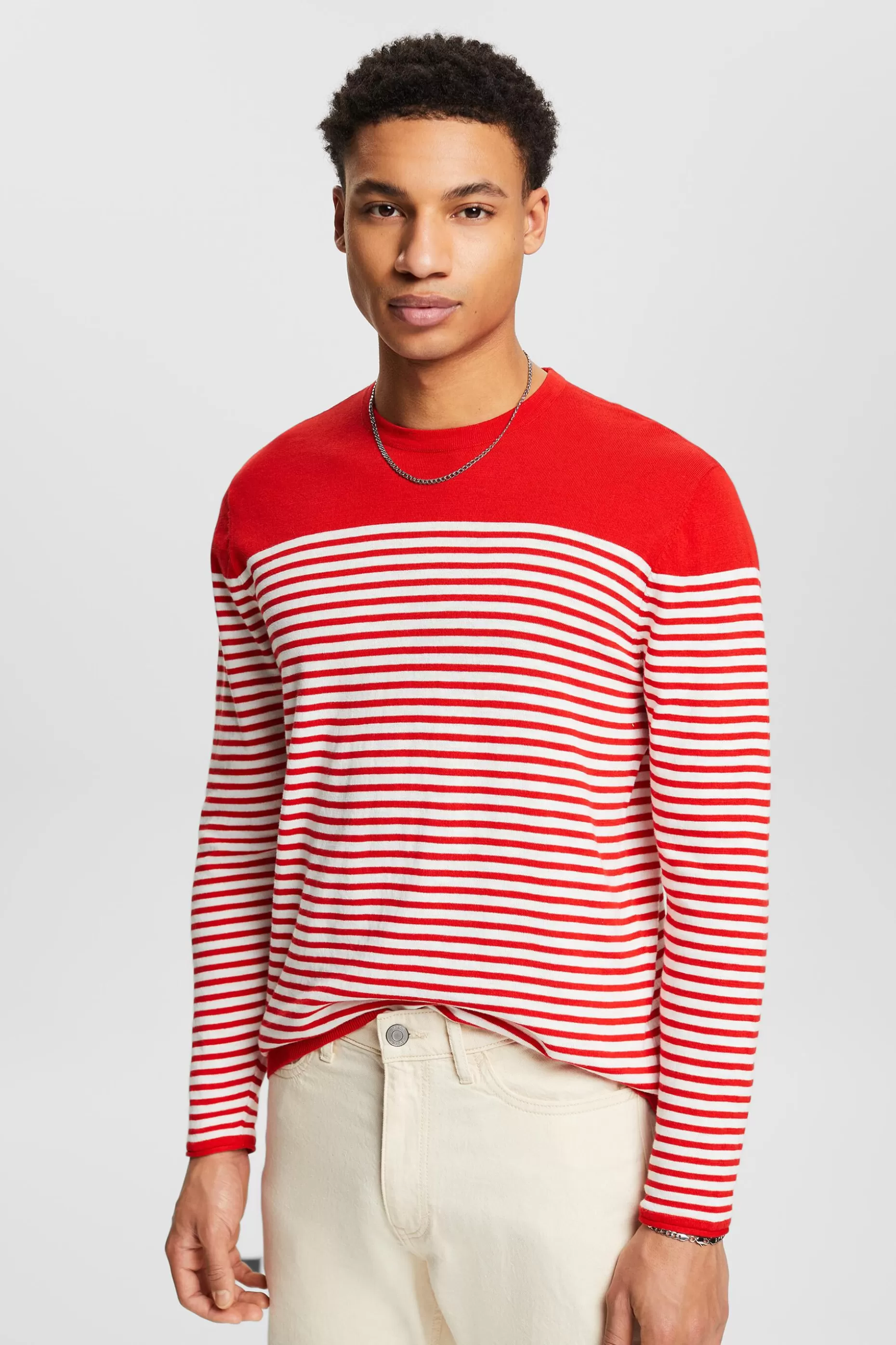 ESPRIT Striped Cotton Sweater at our Online Shop *Men Sweaters