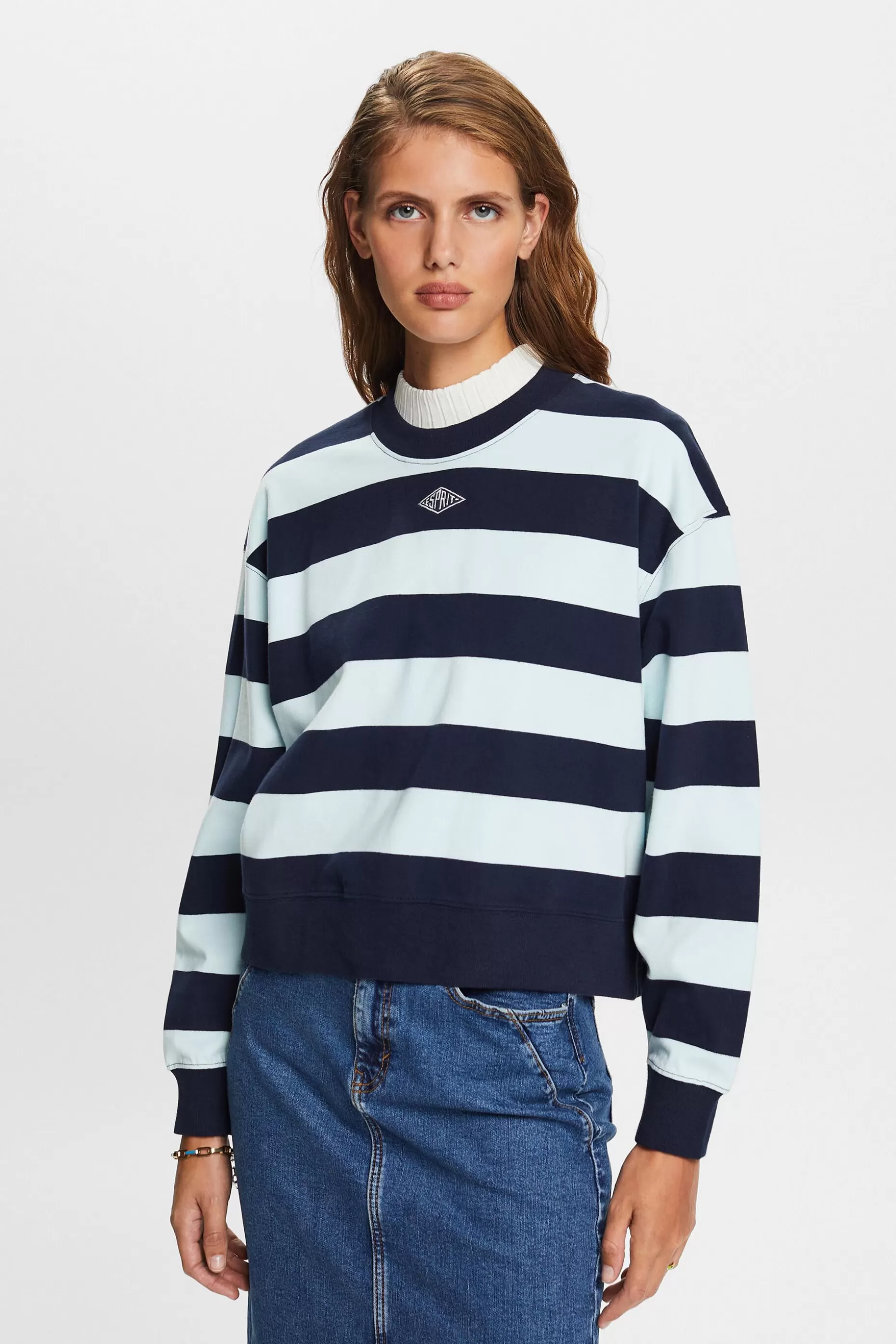 ESPRIT Striped Cotton Sweater at our Online Shop *Women Sweatshirts + Hoodies