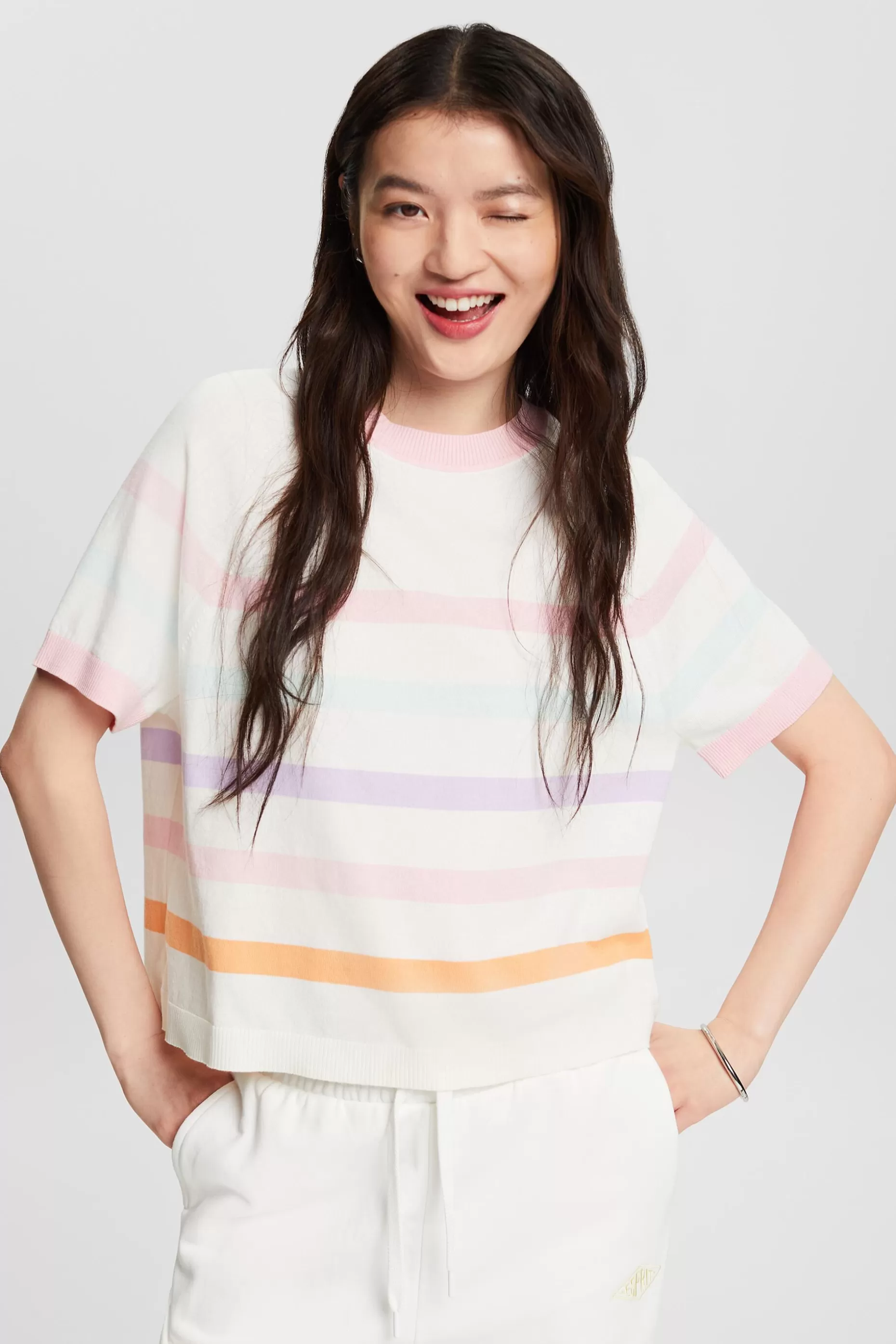 ESPRIT Striped Cotton Top at our Online Shop *Women The Pastel Edit