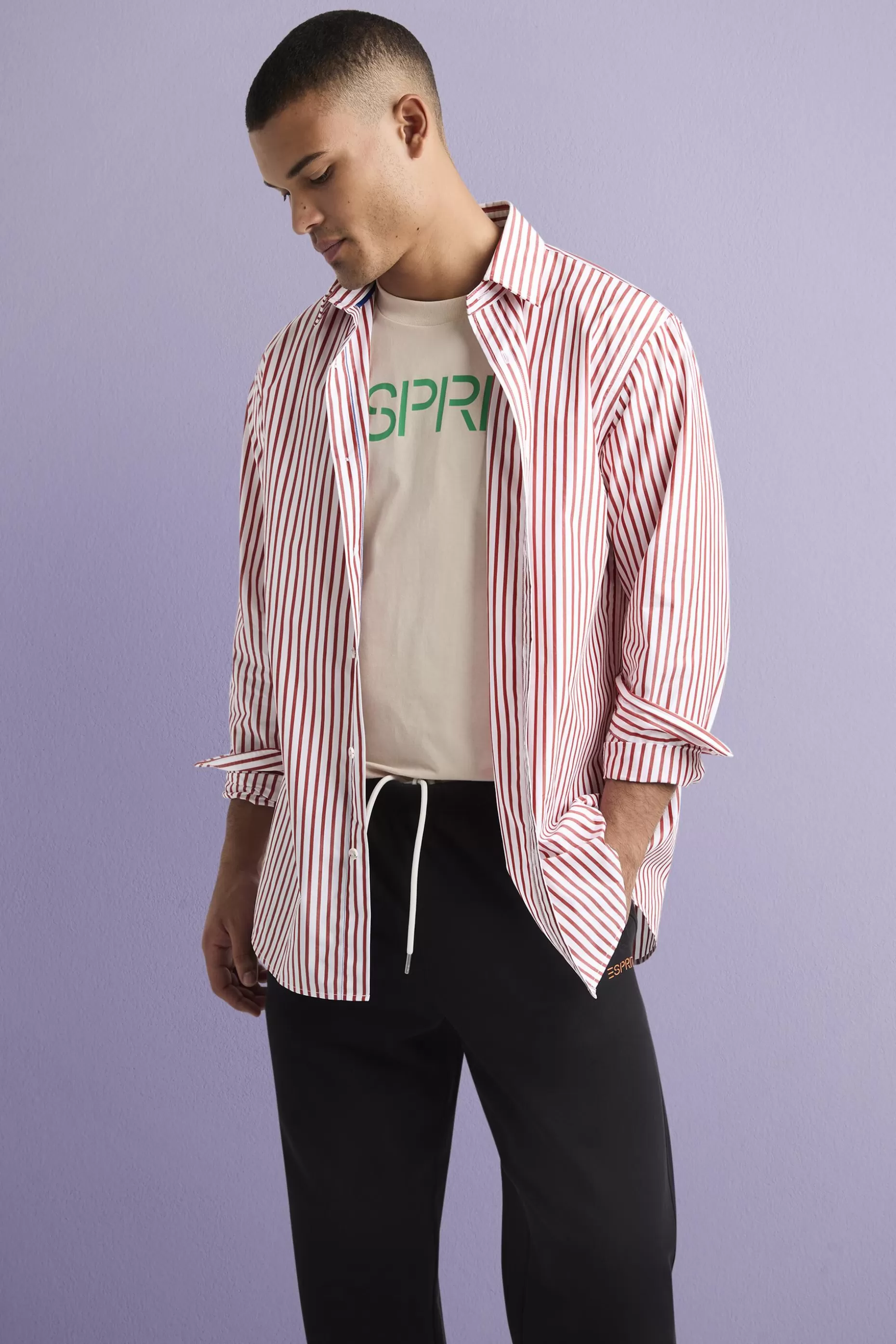 ESPRIT Striped Cotton-Poplin Shirt at our Online Shop *Men Premium Picks