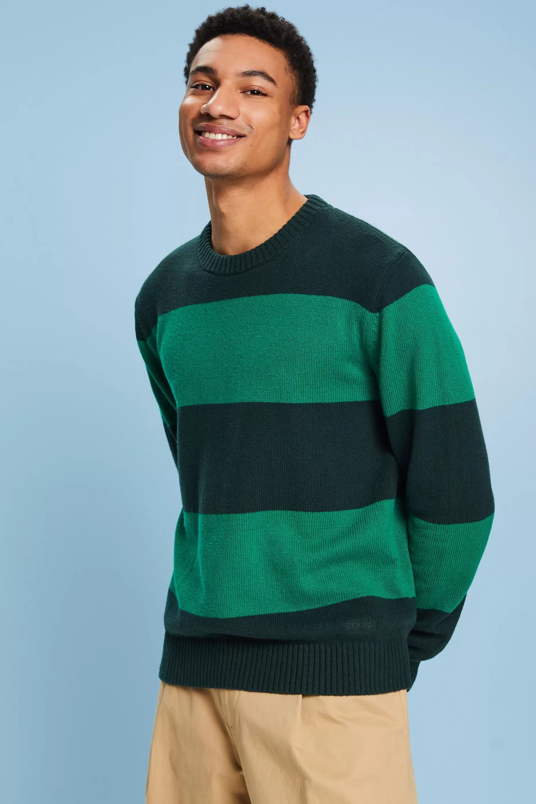 ESPRIT Striped Crewneck Sweater at our Online Shop *Men Sweaters