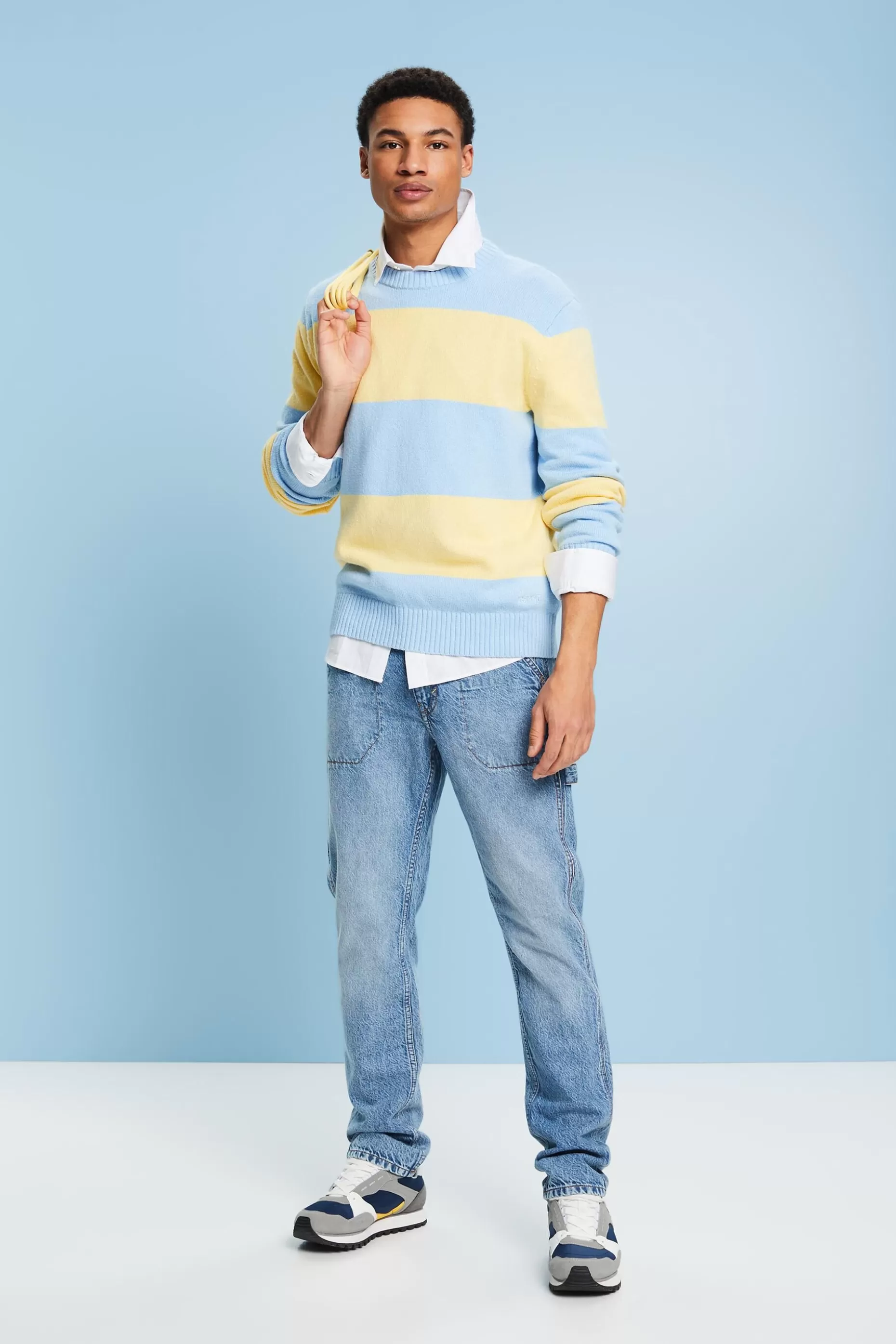 ESPRIT Striped Crewneck Sweater at our Online Shop *Men The Pastel Edit