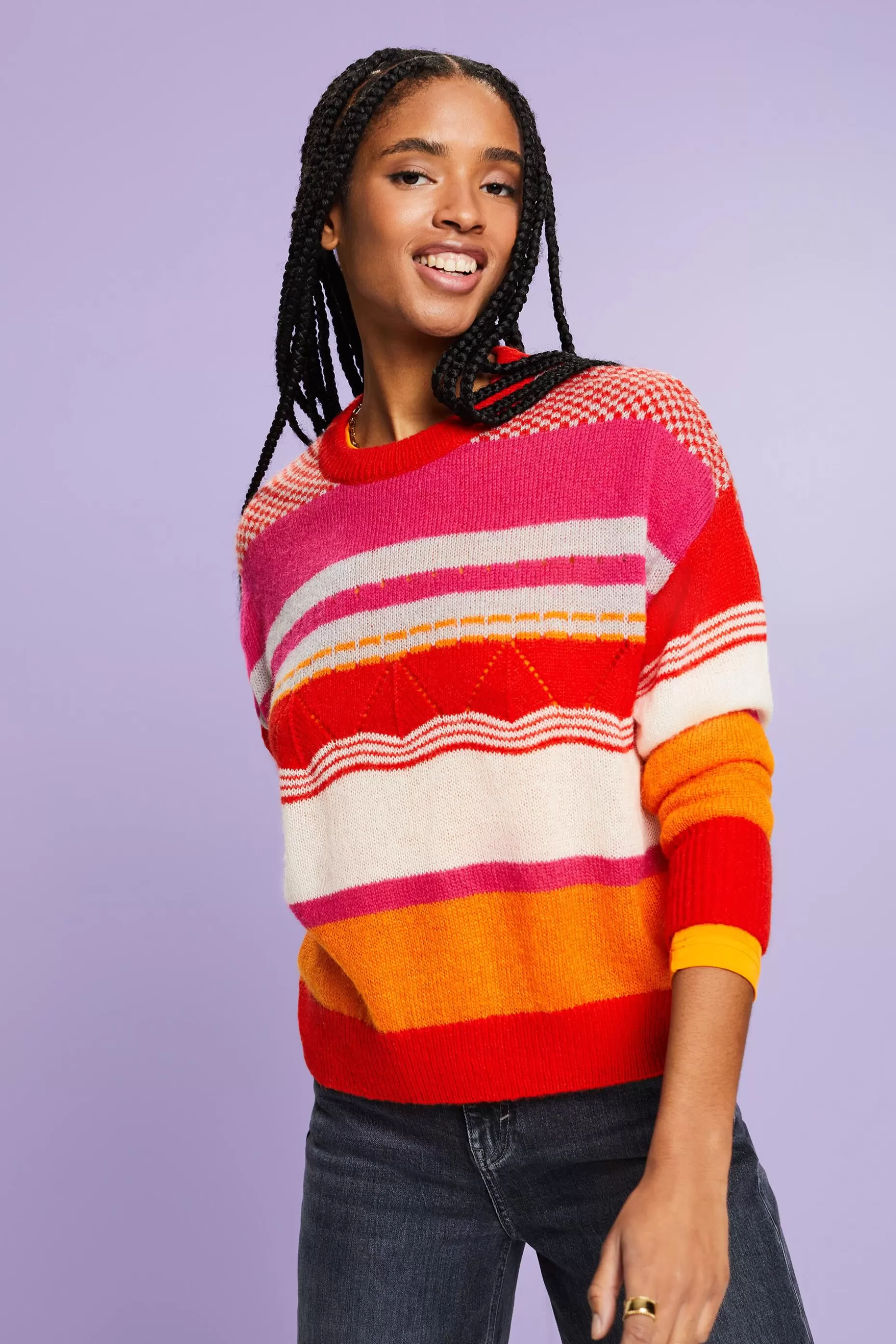 ESPRIT Striped Crewneck Sweater at our Online Shop *Women Sweaters