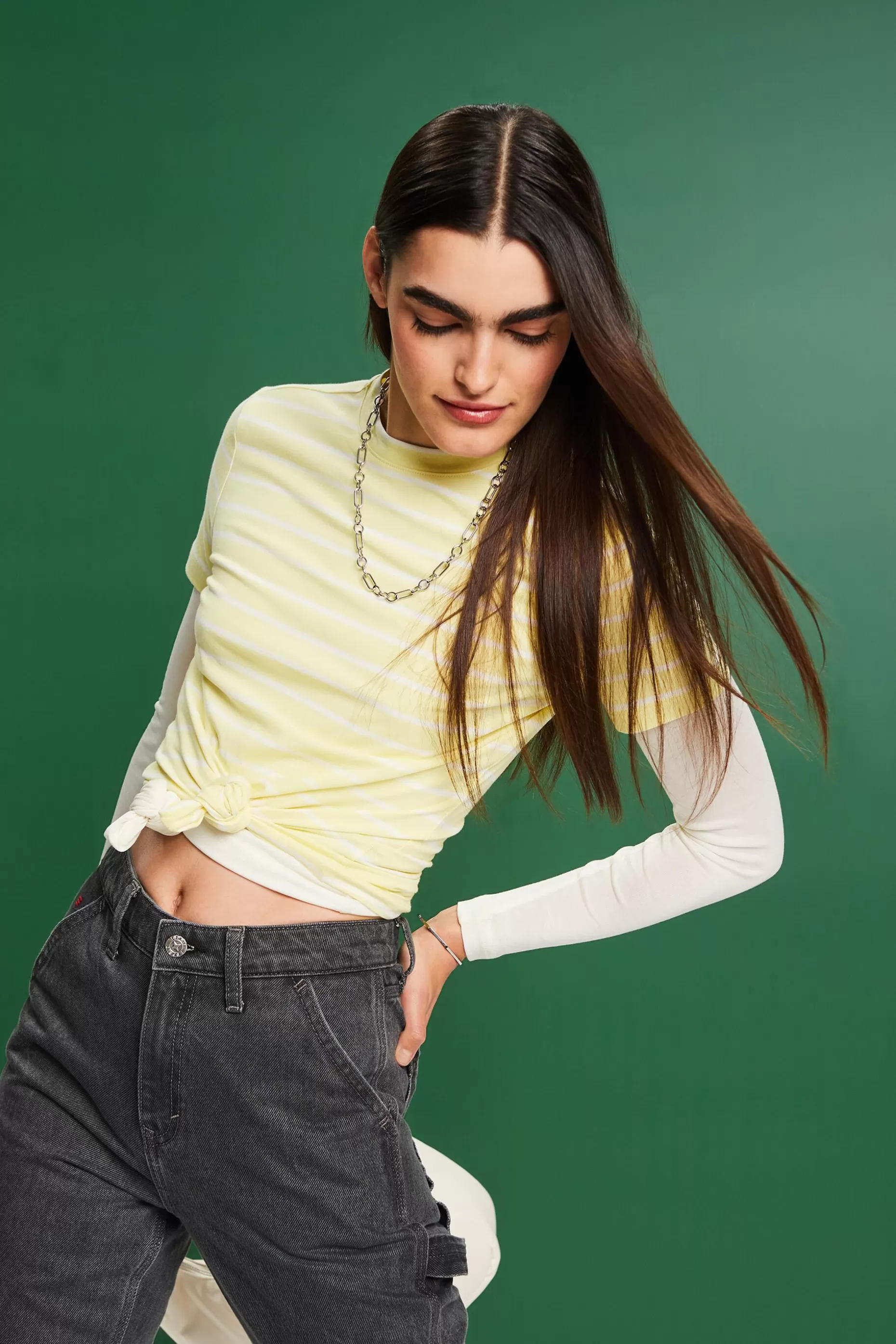 ESPRIT Striped Crewneck Top at our Online Shop *Women T-Shirts + Tops