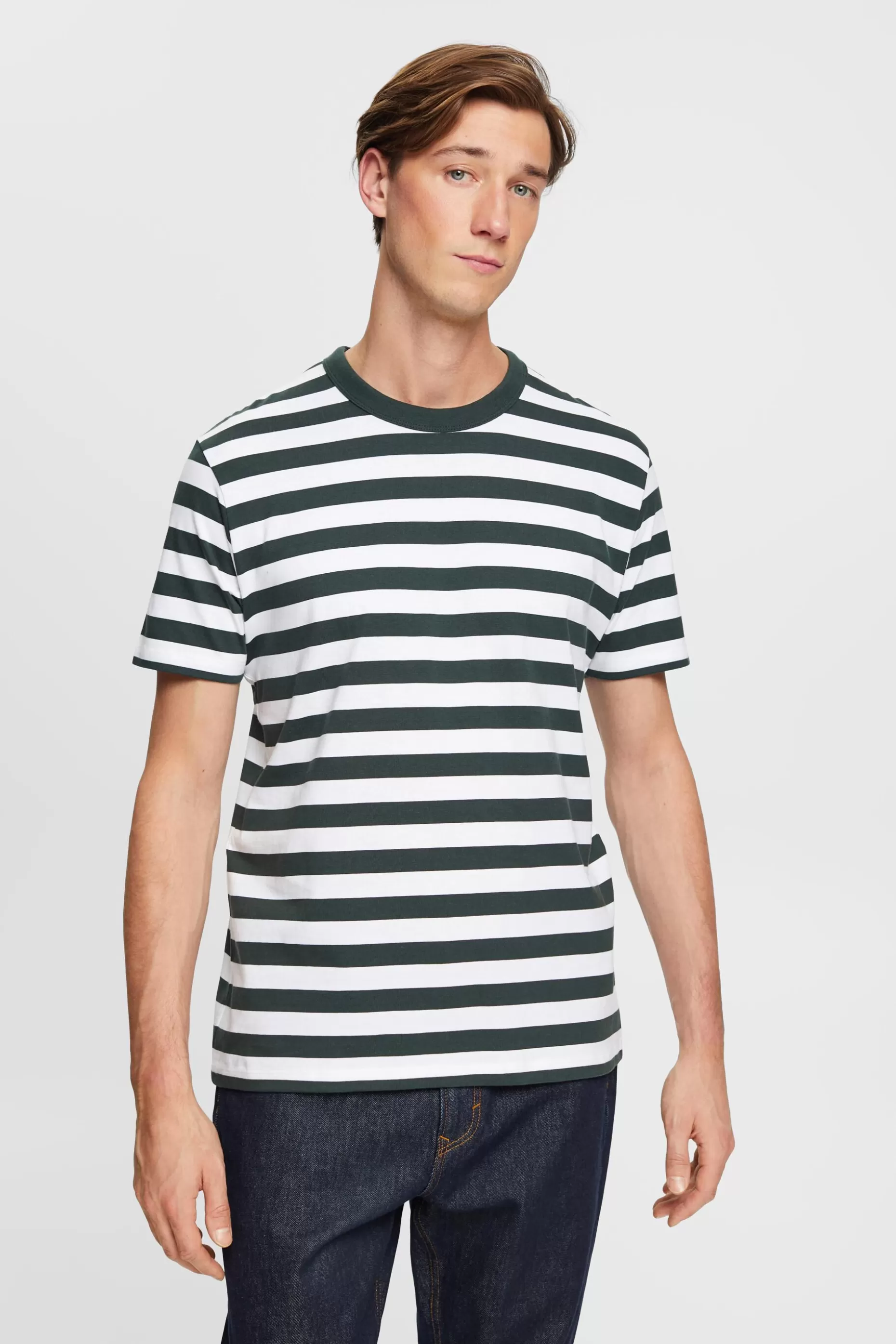 ESPRIT Striped crewneck T-shirt at our Online Shop *Men T-Shirts + Polos