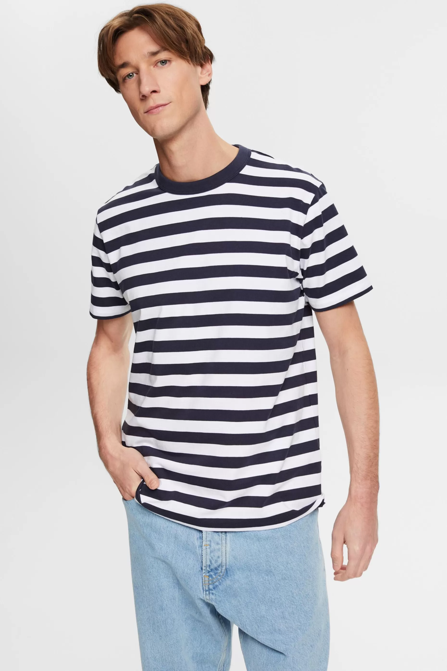 ESPRIT Striped crewneck T-shirt at our Online Shop *Men T-Shirts + Polos