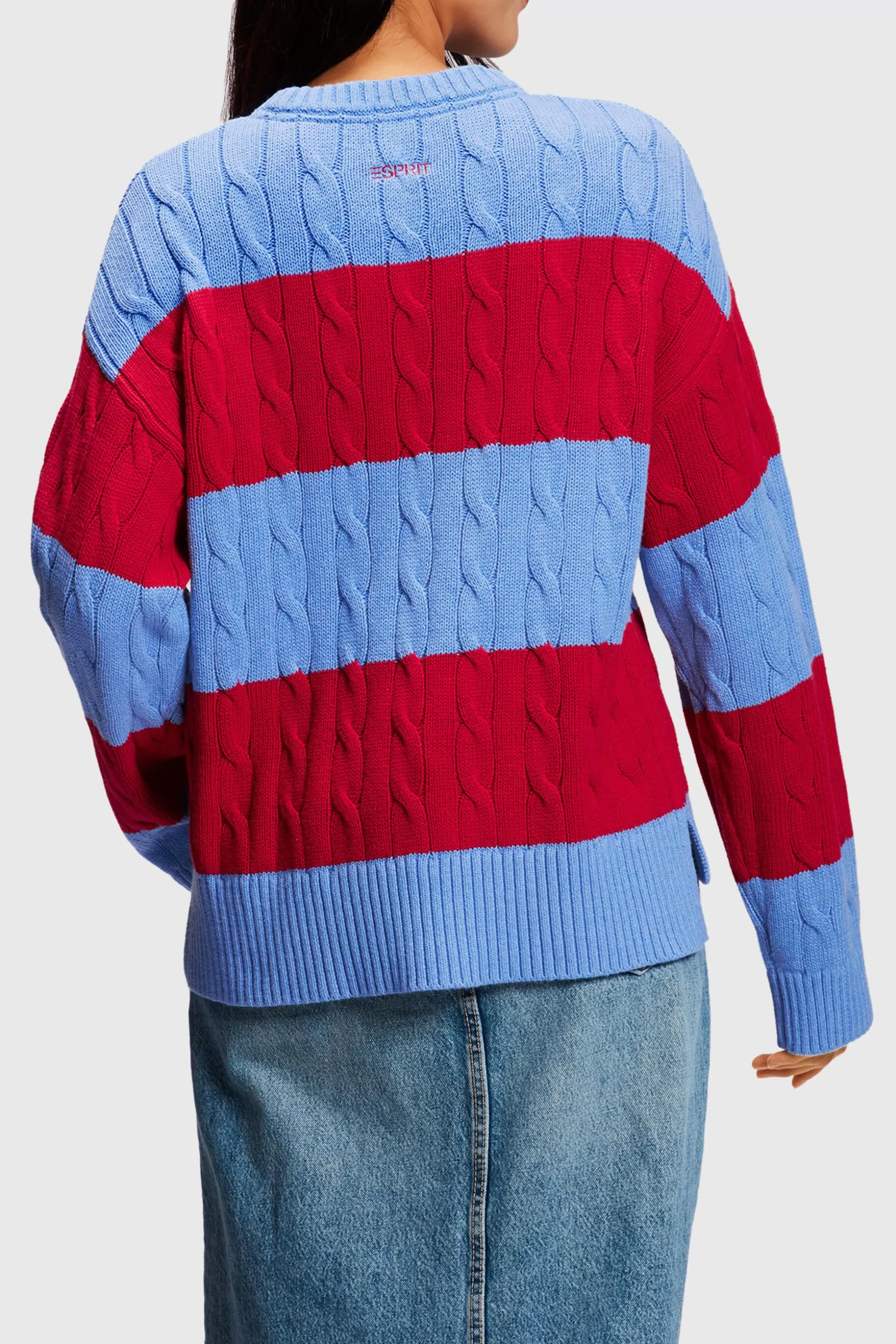 ESPRIT Striped Dolphin Logo Cable Knit Sweater at our Online Shop *Women Sweaters