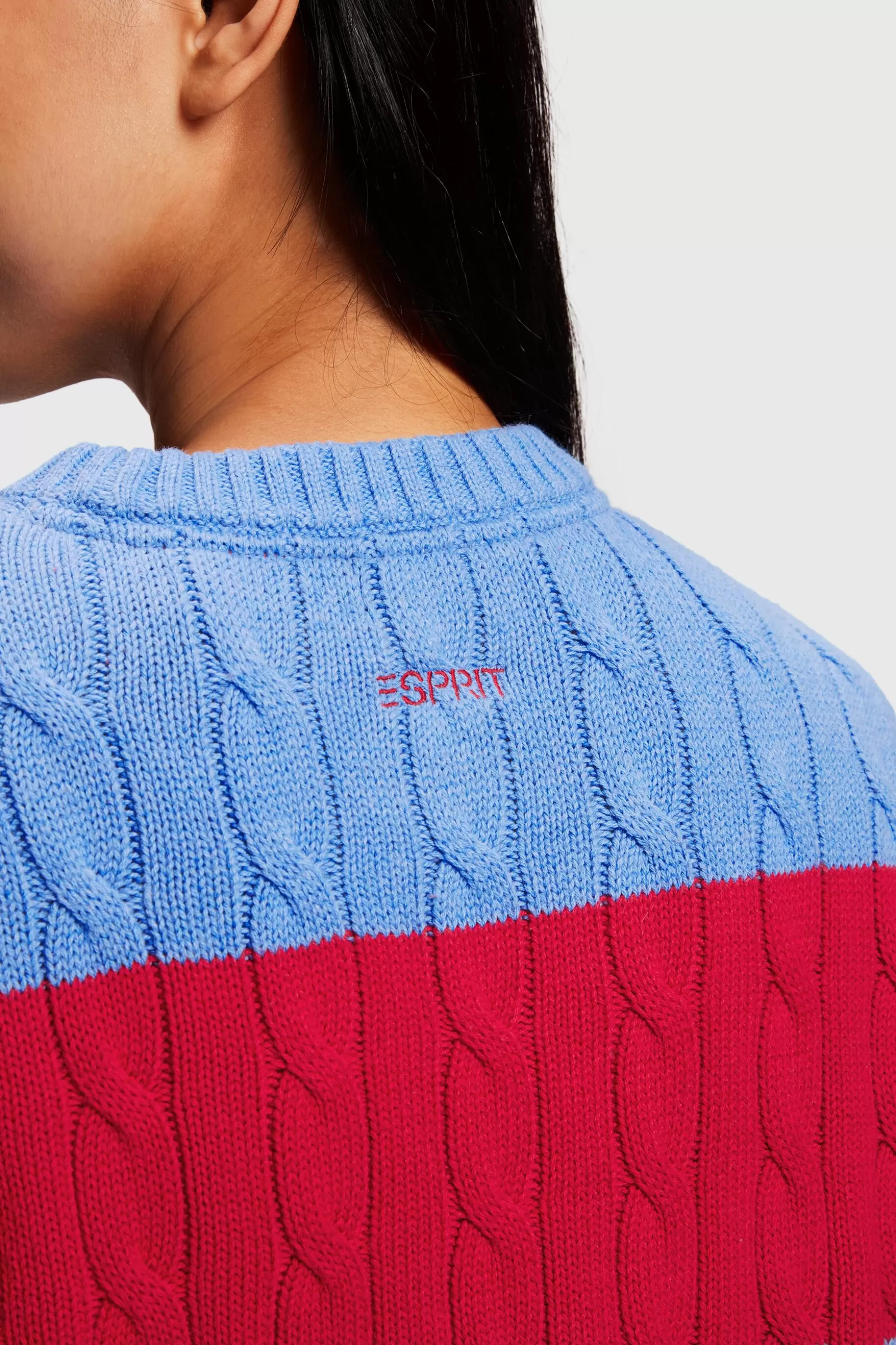 ESPRIT Striped Dolphin Logo Cable Knit Sweater at our Online Shop *Women Sweaters