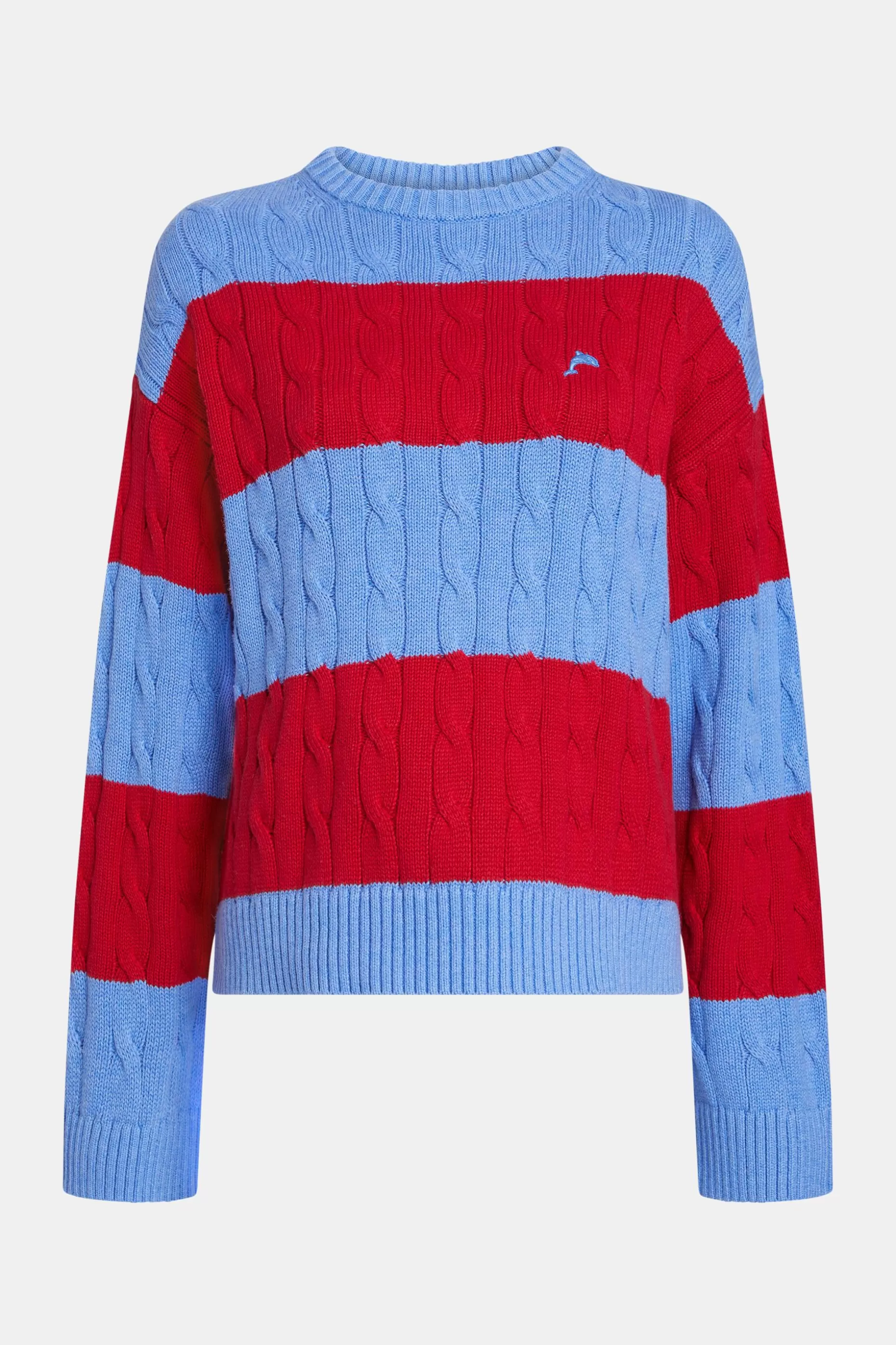 ESPRIT Striped Dolphin Logo Cable Knit Sweater at our Online Shop *Women Sweaters