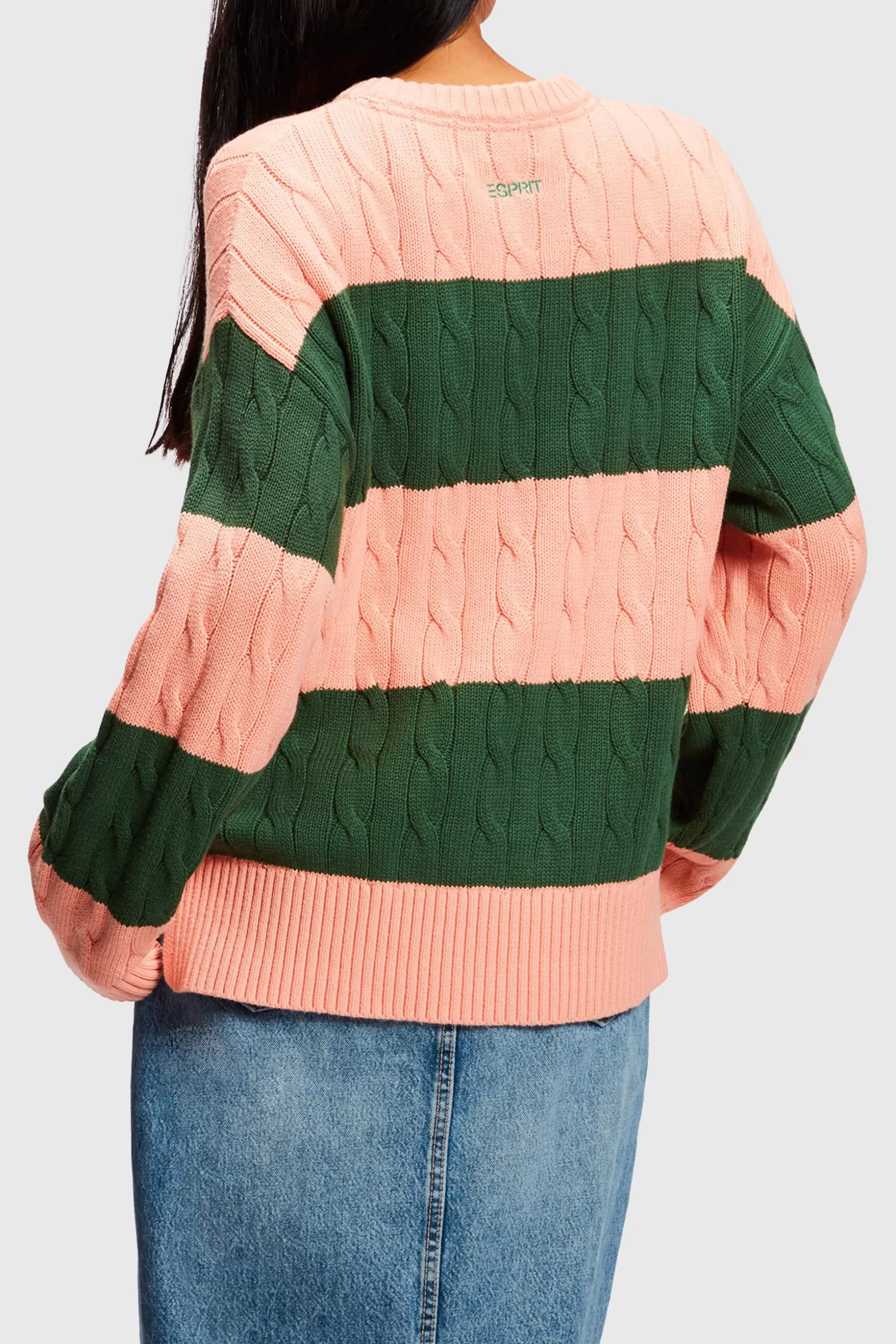ESPRIT Striped Dolphin Logo Cable Knit Sweater at our Online Shop *Women Sweaters